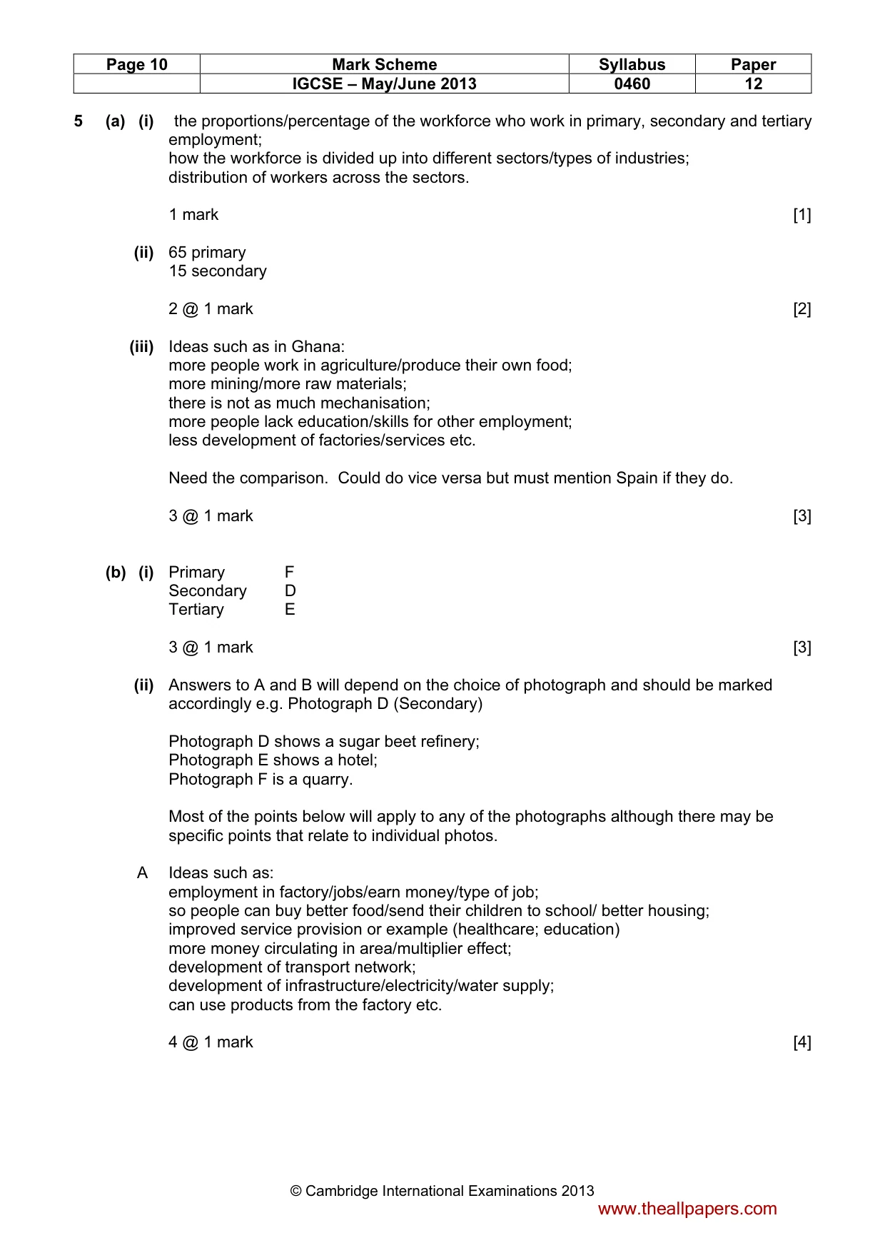 Mark scheme, page 10 of 14