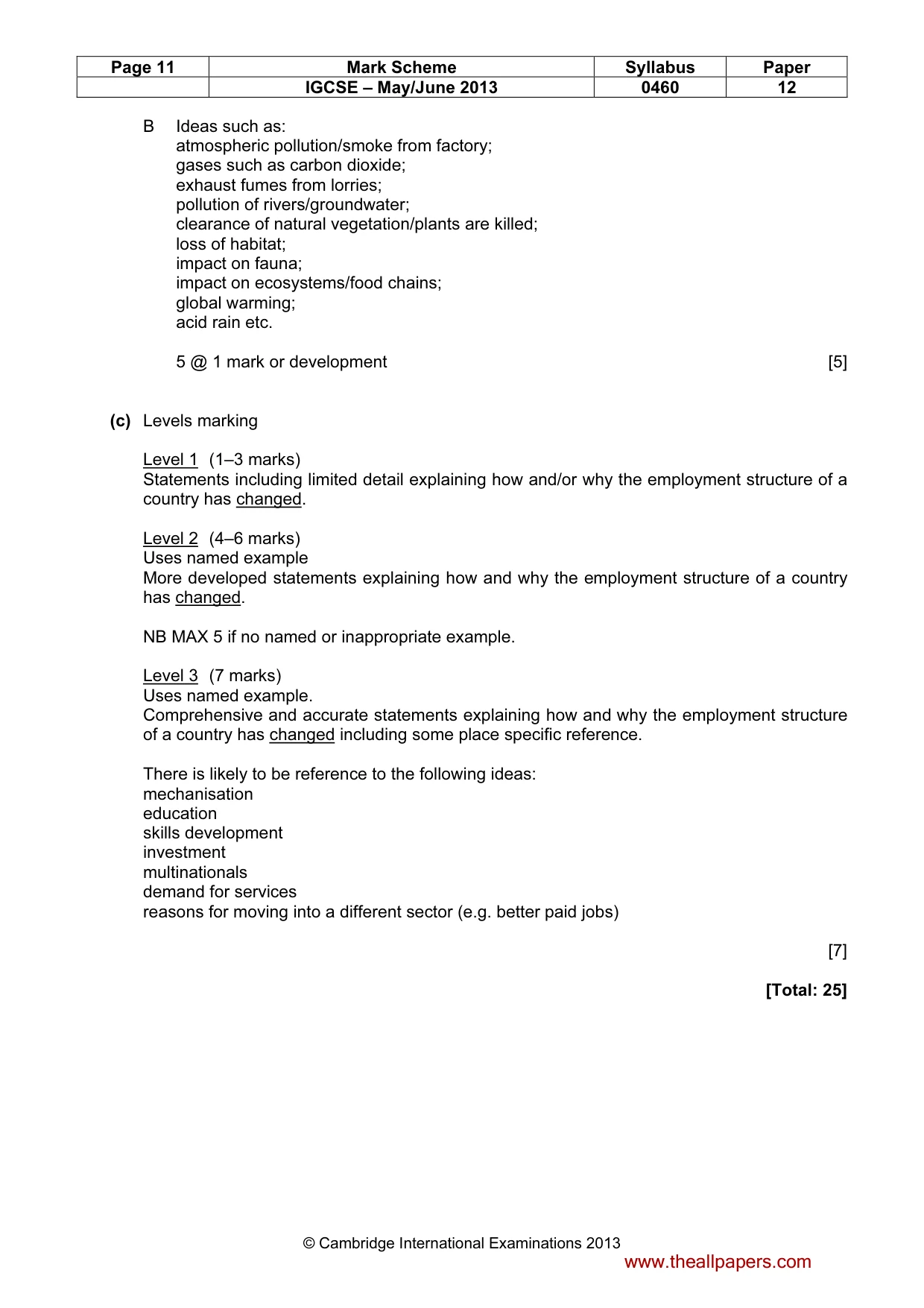 Mark scheme, page 11 of 14