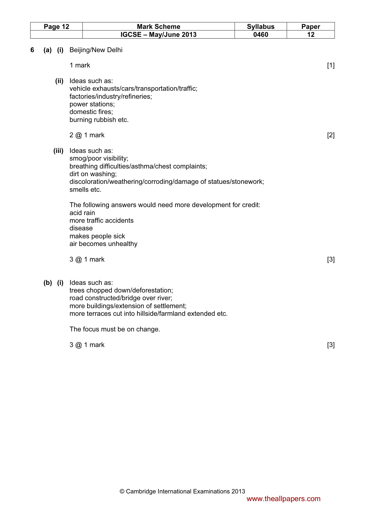 Mark scheme, page 12 of 14