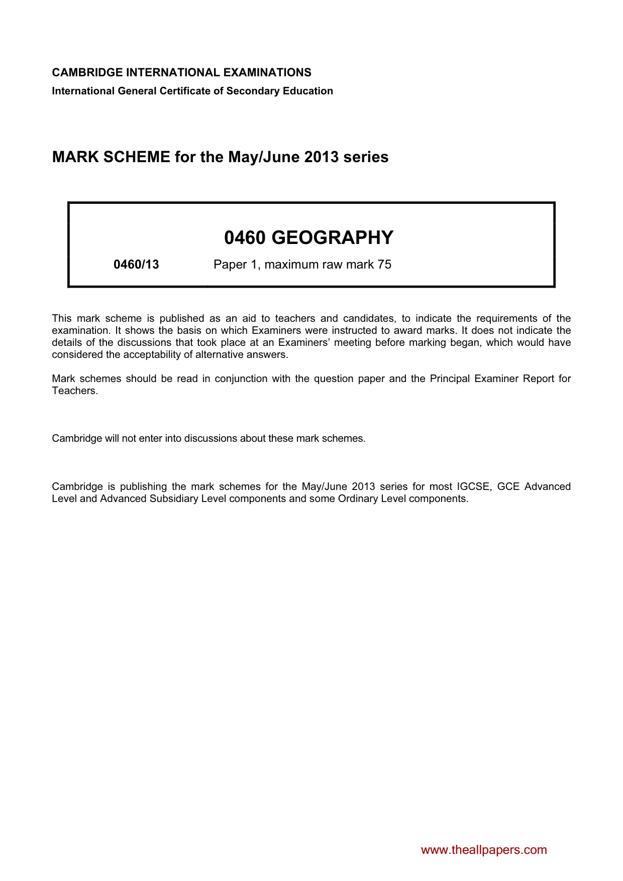 Mark scheme, page 1 of 13