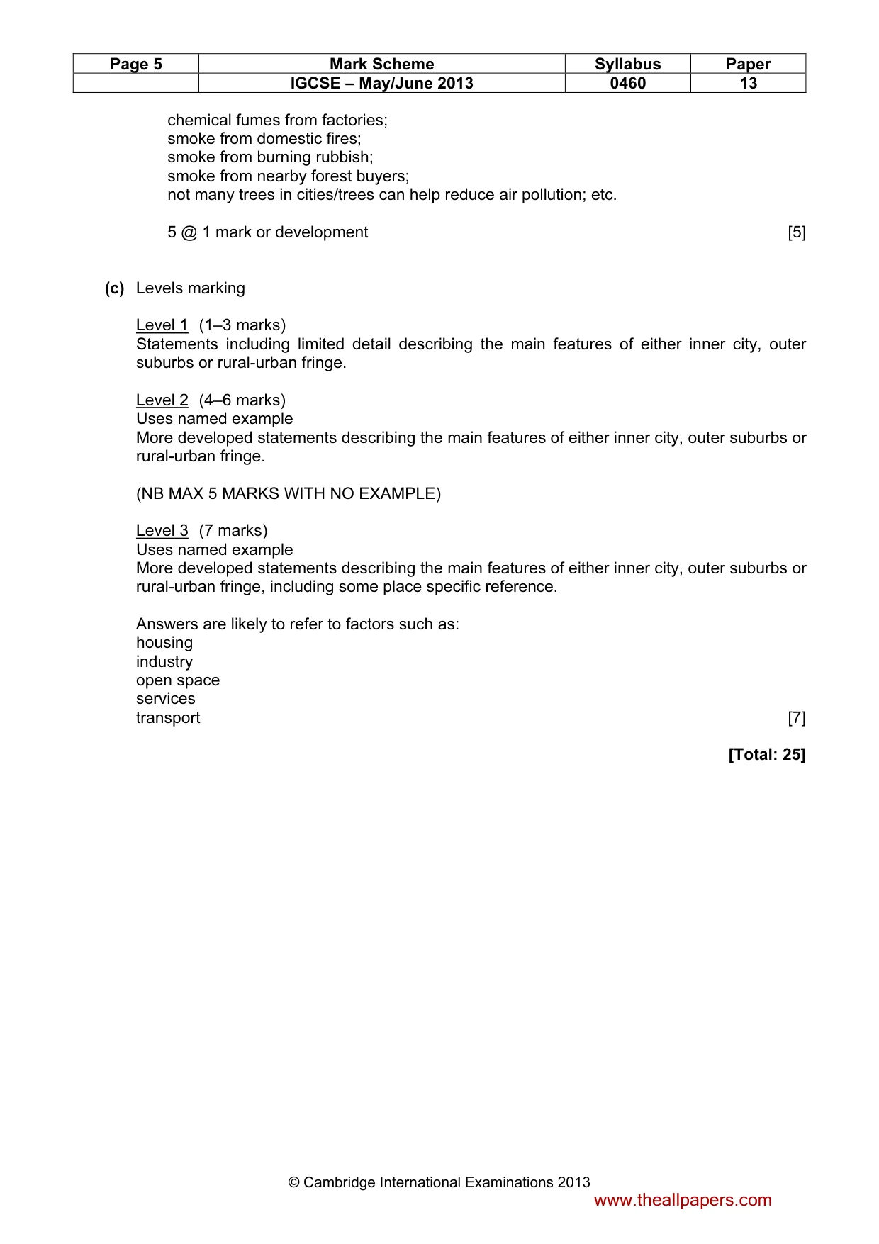 Mark scheme, page 5 of 13