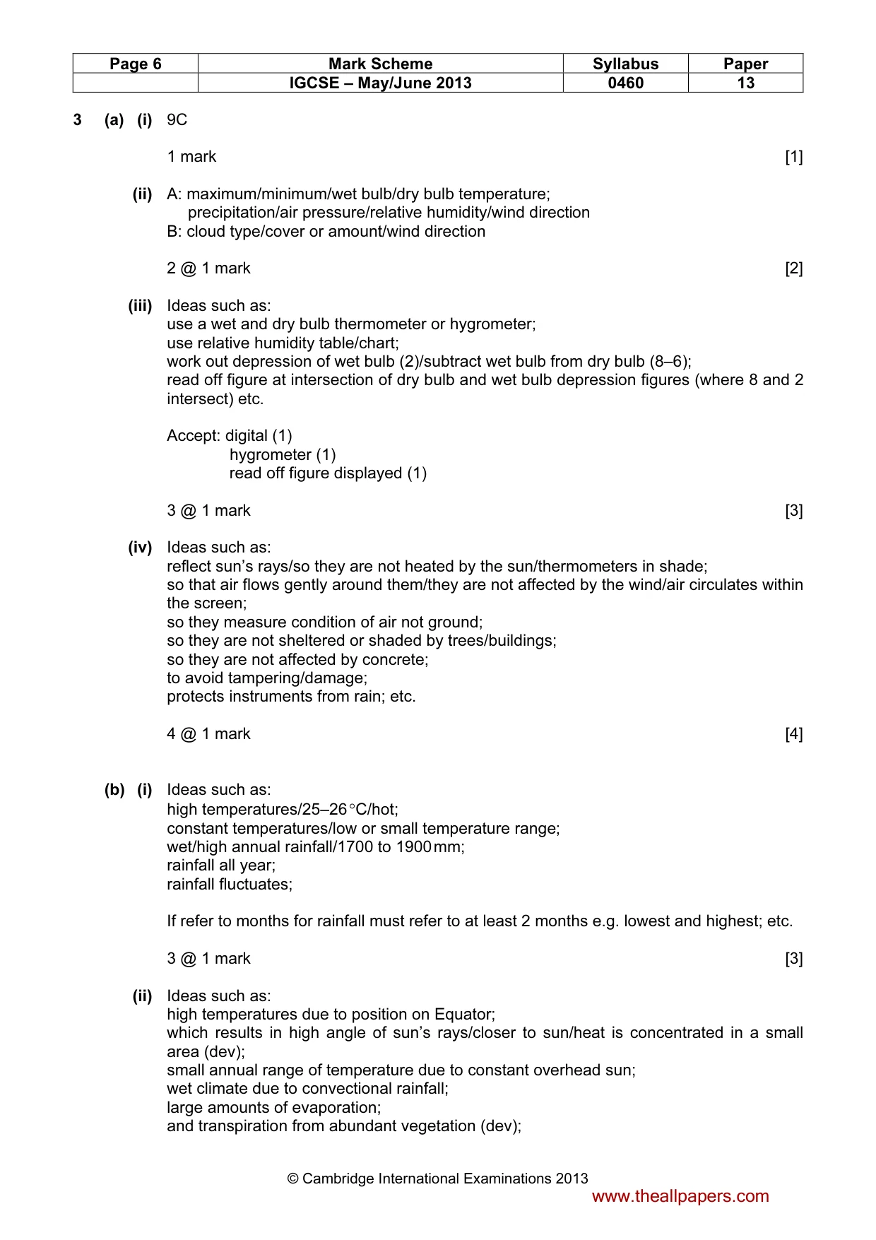 Mark scheme, page 6 of 13
