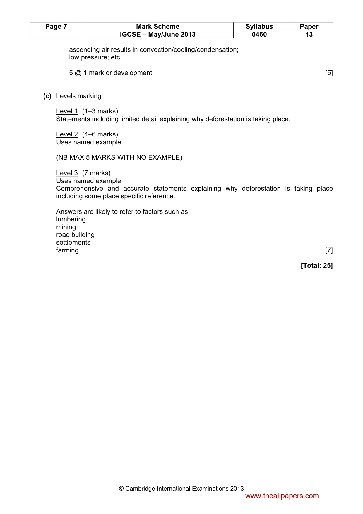 Mark scheme, page 7 of 13