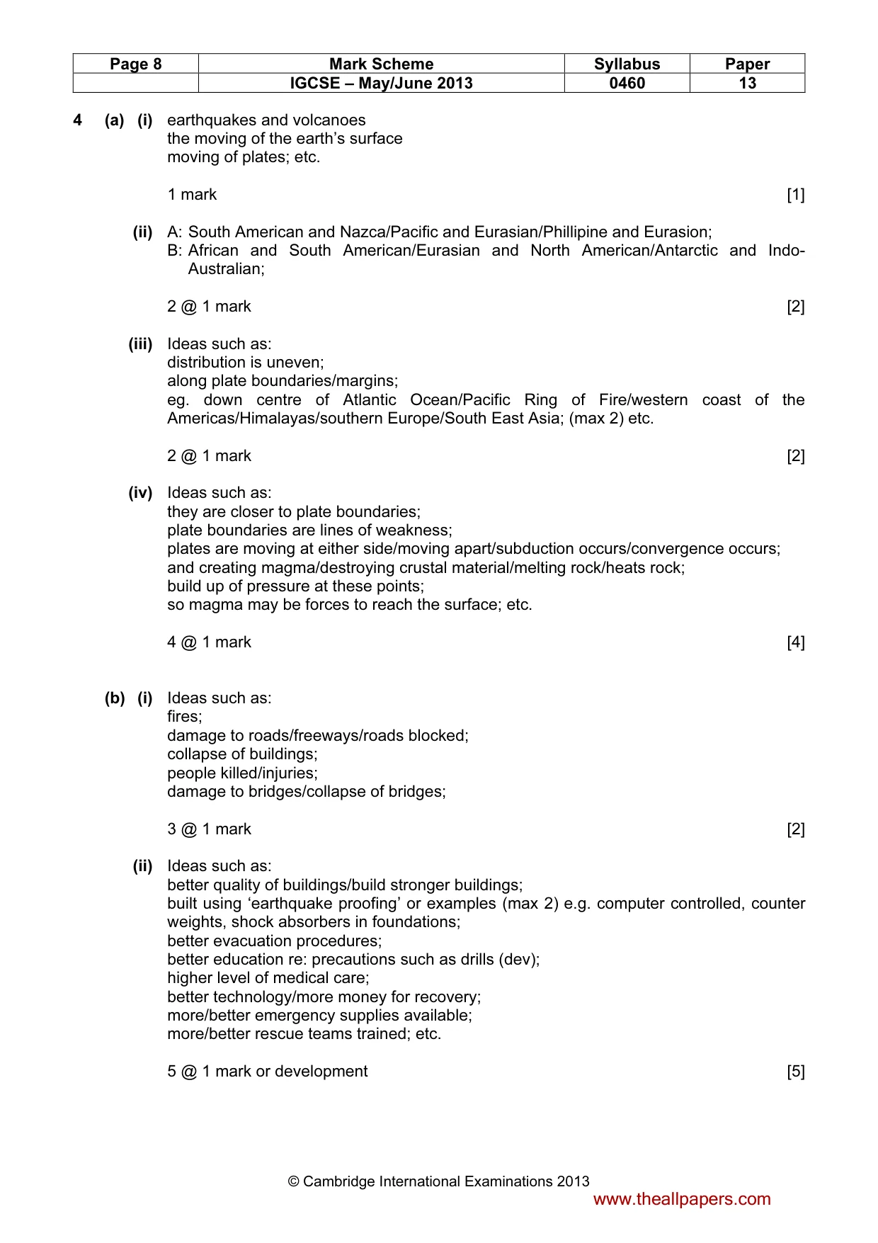 Mark scheme, page 8 of 13