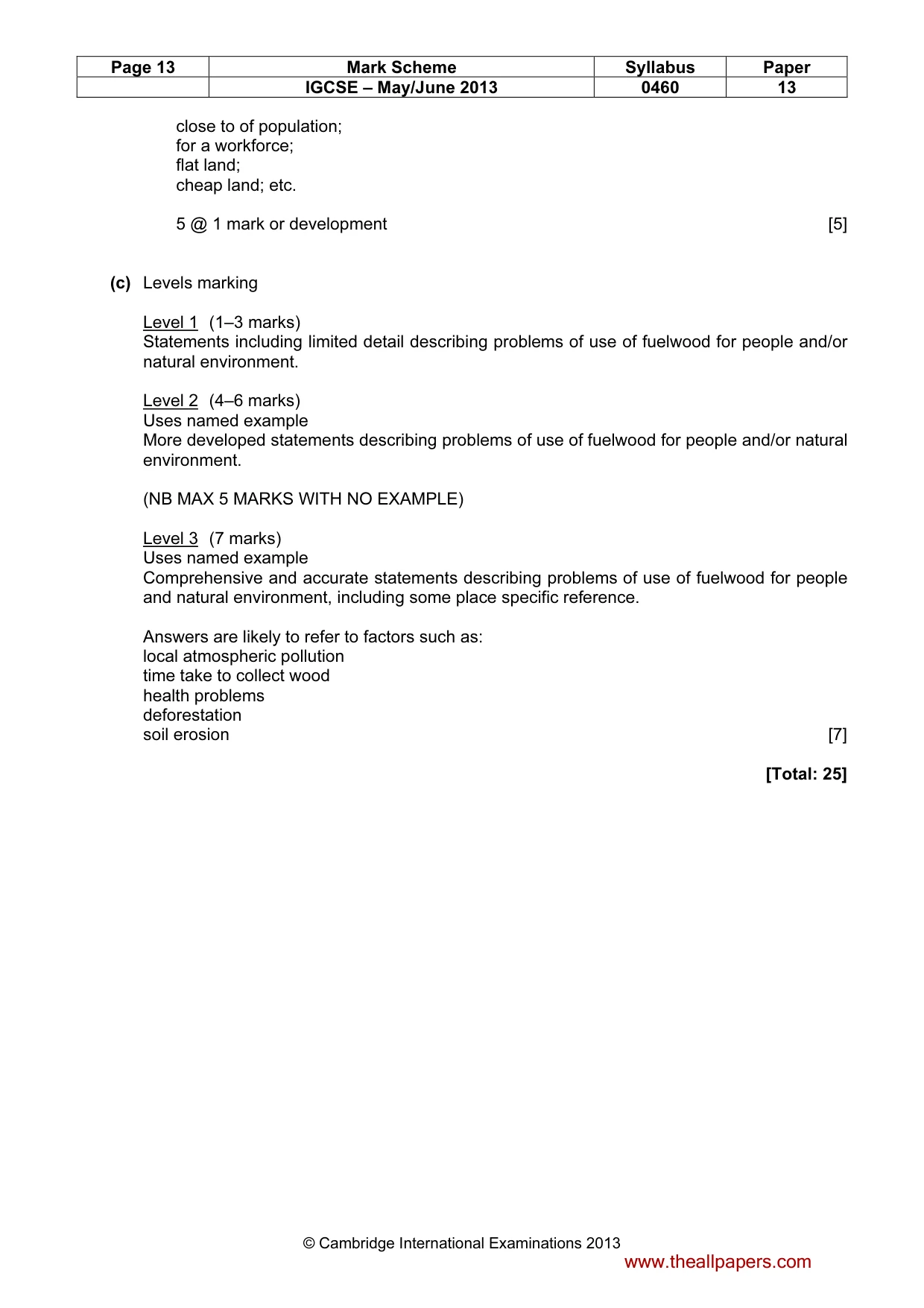 Mark scheme, page 13 of 13