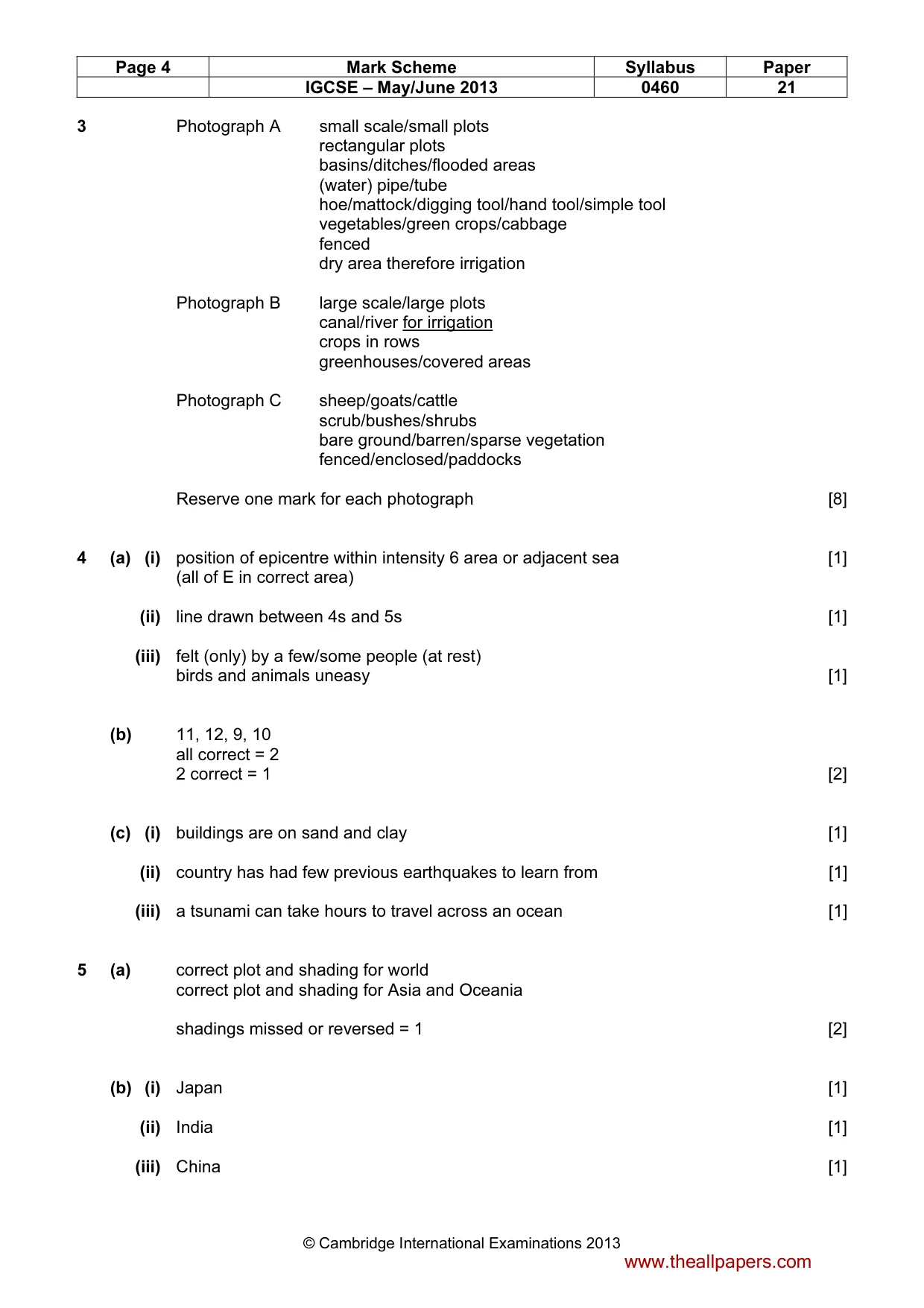 Mark scheme, page 4 of 5
