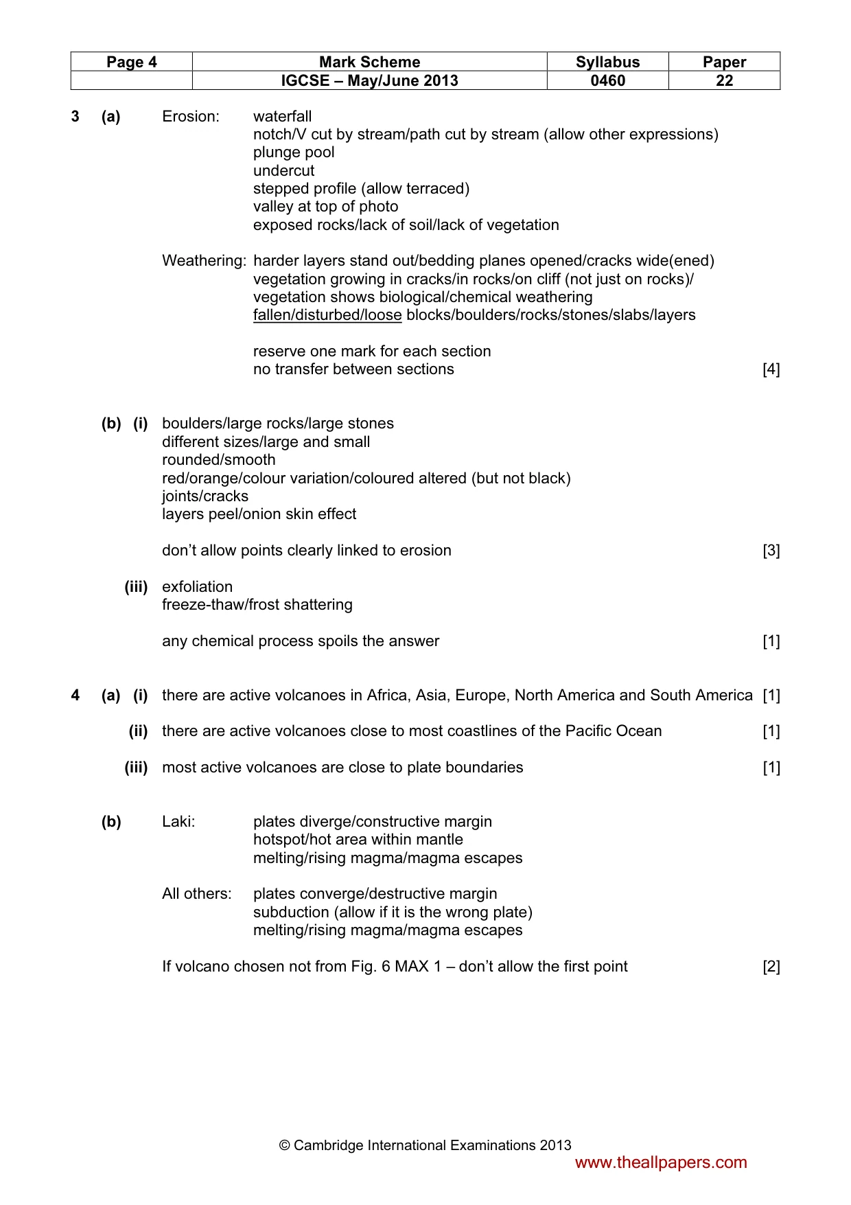 Mark scheme, page 4 of 6