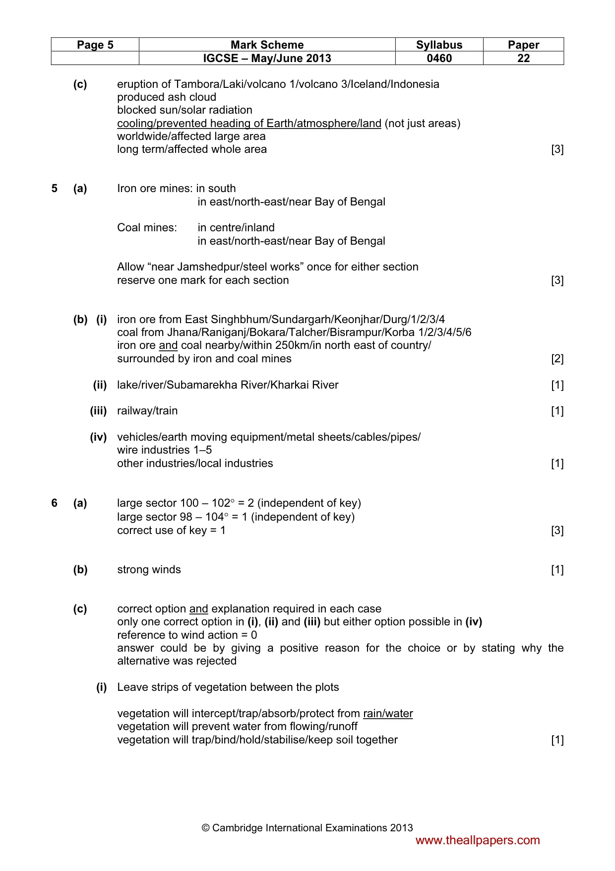 Mark scheme, page 5 of 6