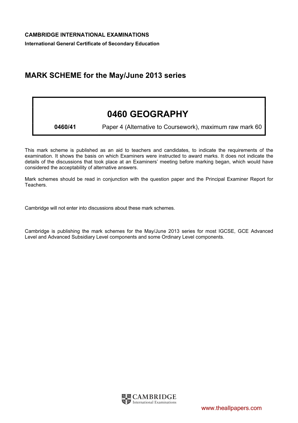 Mark scheme, page 1 of 5