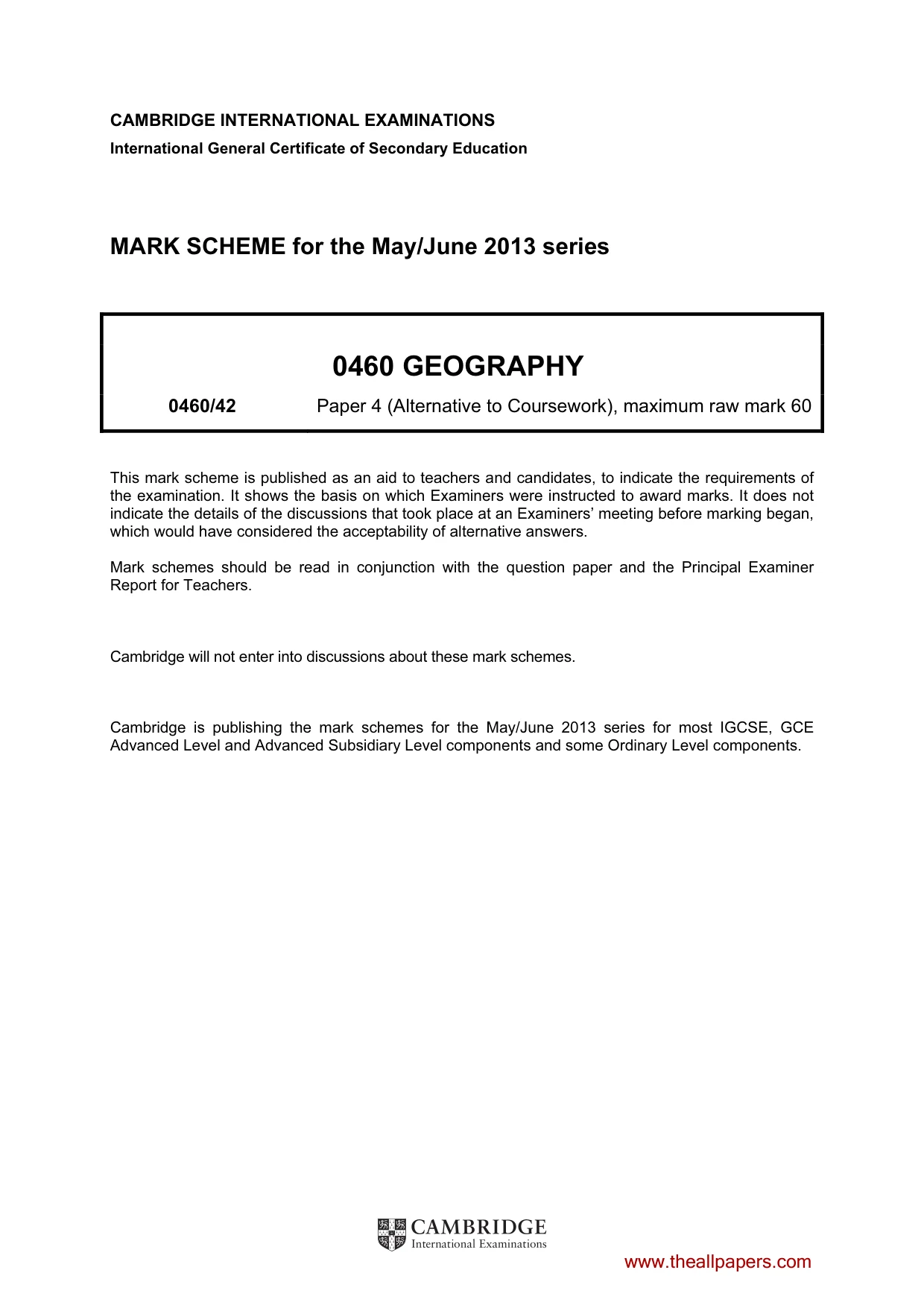 Mark scheme, page 1 of 6