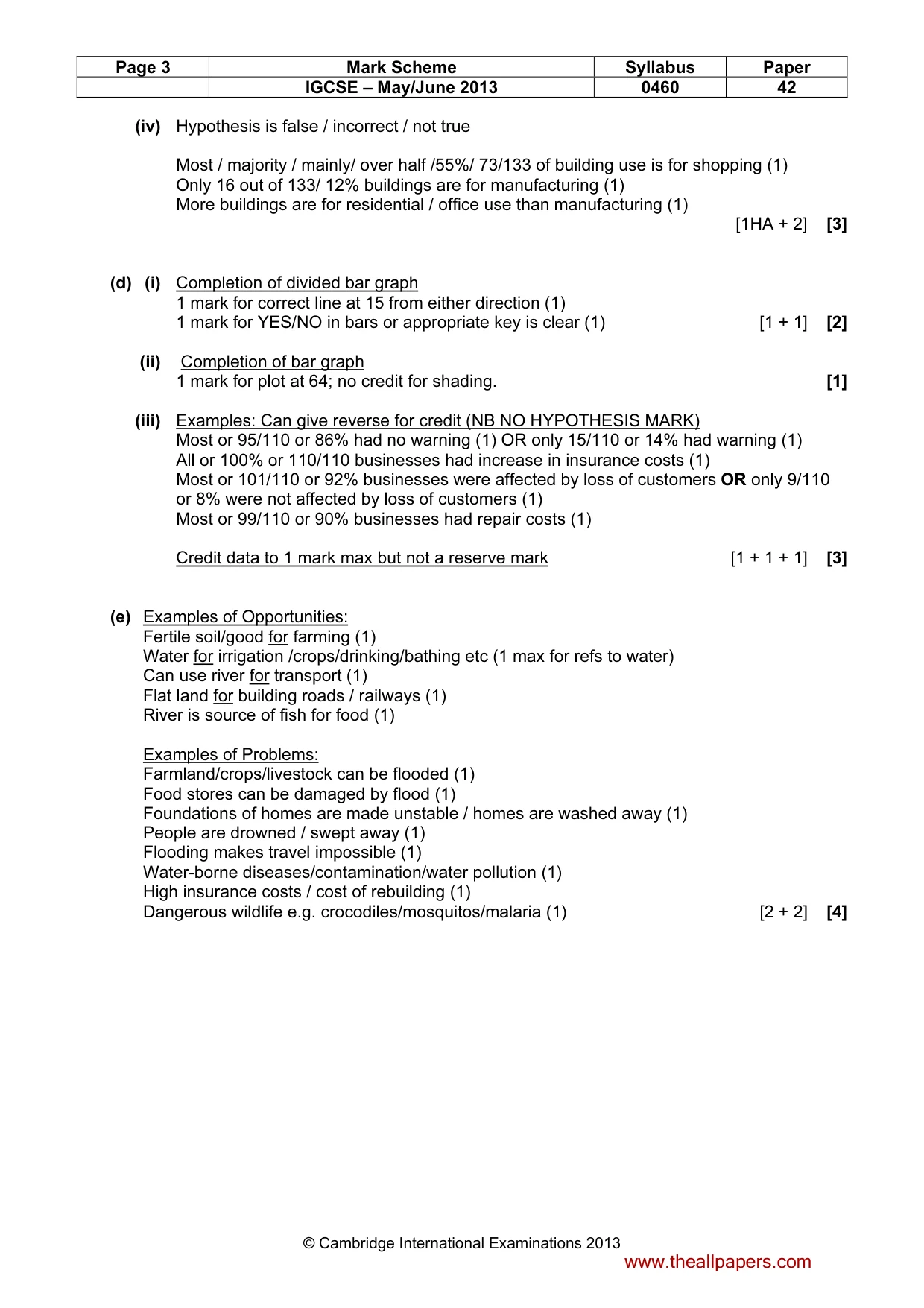 Mark scheme, page 3 of 6