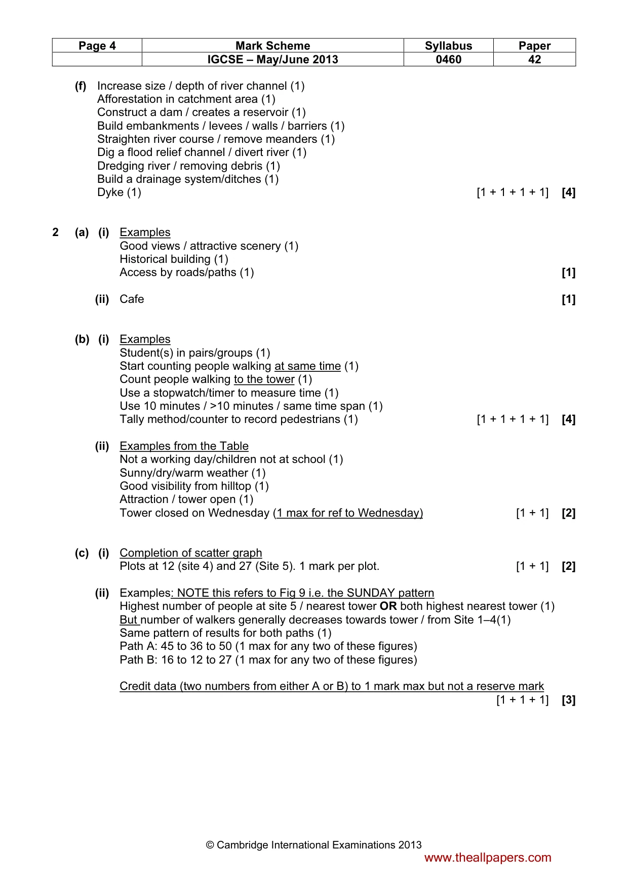 Mark scheme, page 4 of 6