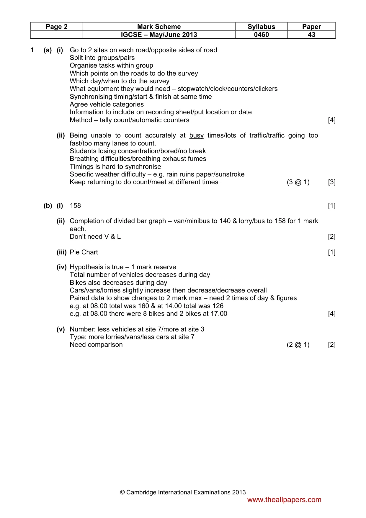 Mark scheme, page 2 of 5