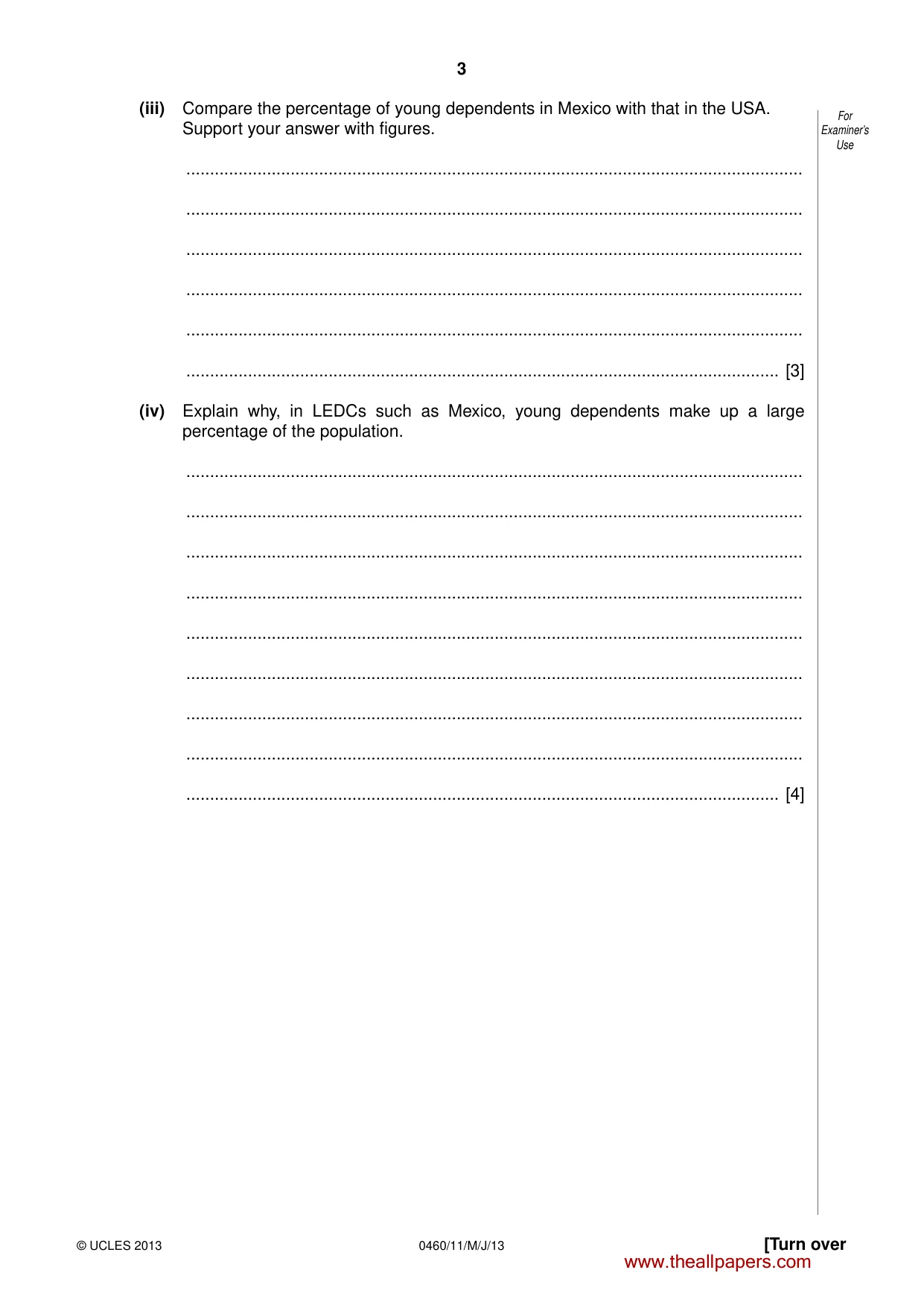 Cambridge IGCSE Geography 0460 2013 May/June Paper 1 · Variant 1 question paper, page 3 of 28