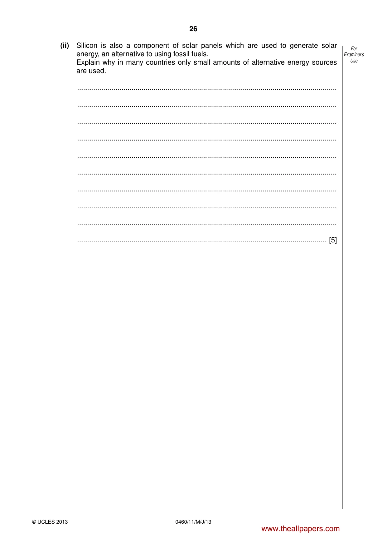 Cambridge IGCSE Geography 0460 2013 May/June Paper 1 · Variant 1 question paper, page 26 of 28