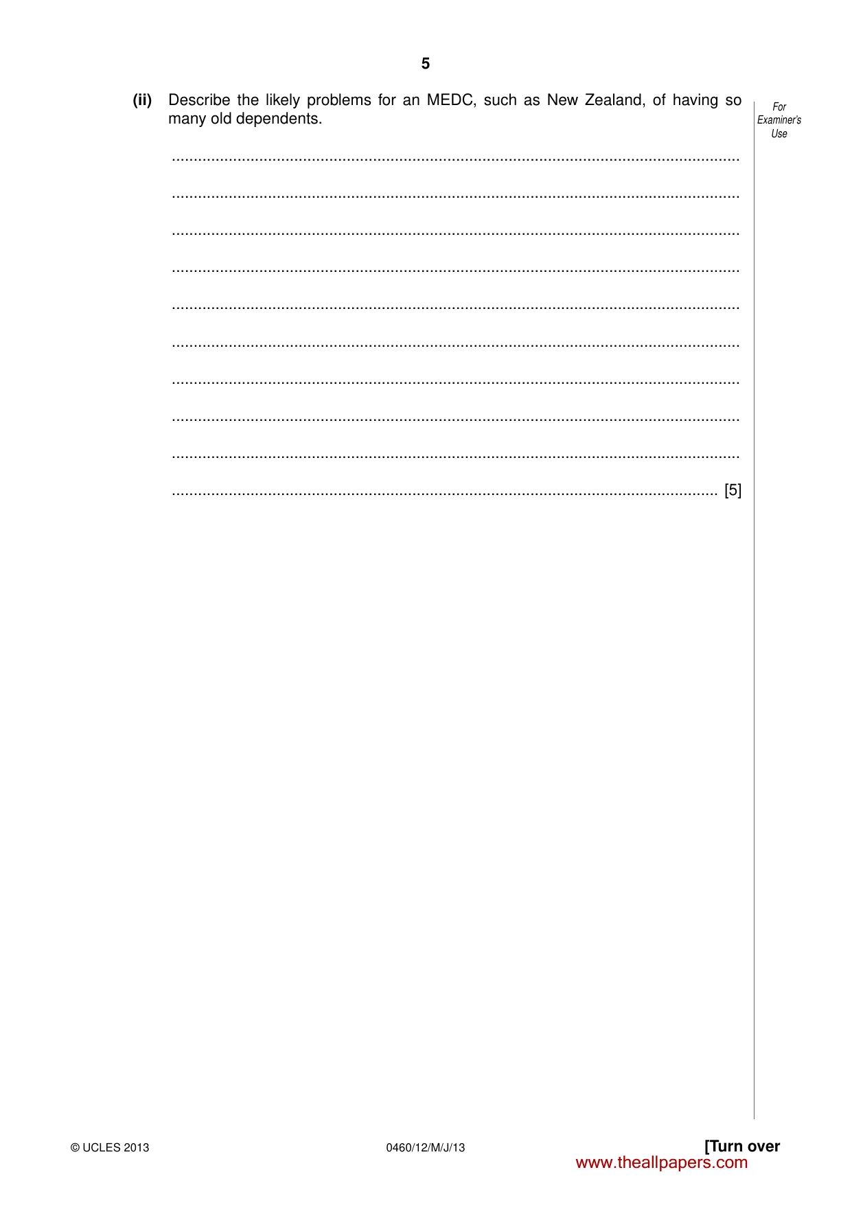 Cambridge IGCSE Geography 0460 2013 May/June Paper 1 · Variant 2 question paper, page 5 of 28