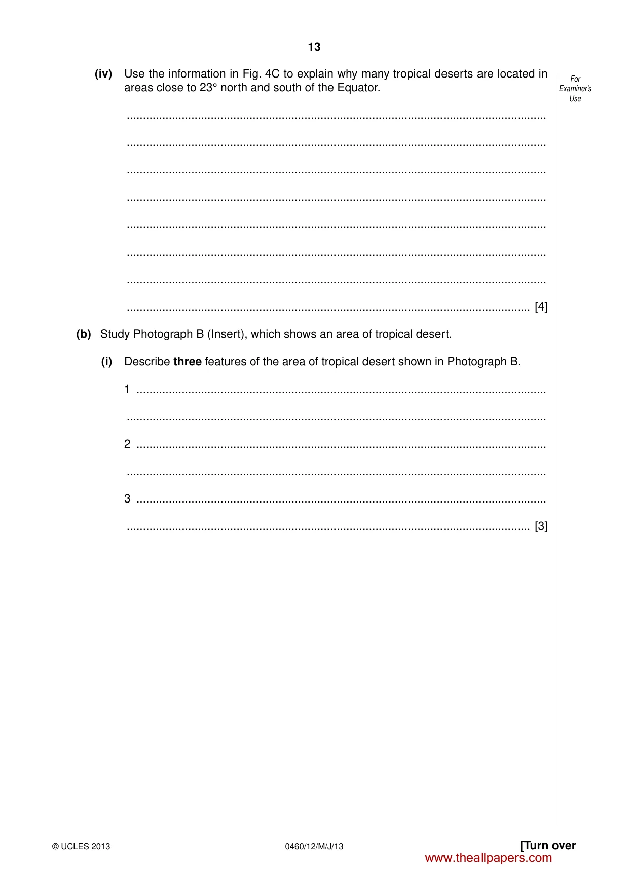 Cambridge IGCSE Geography 0460 2013 May/June Paper 1 · Variant 2 question paper, page 13 of 28