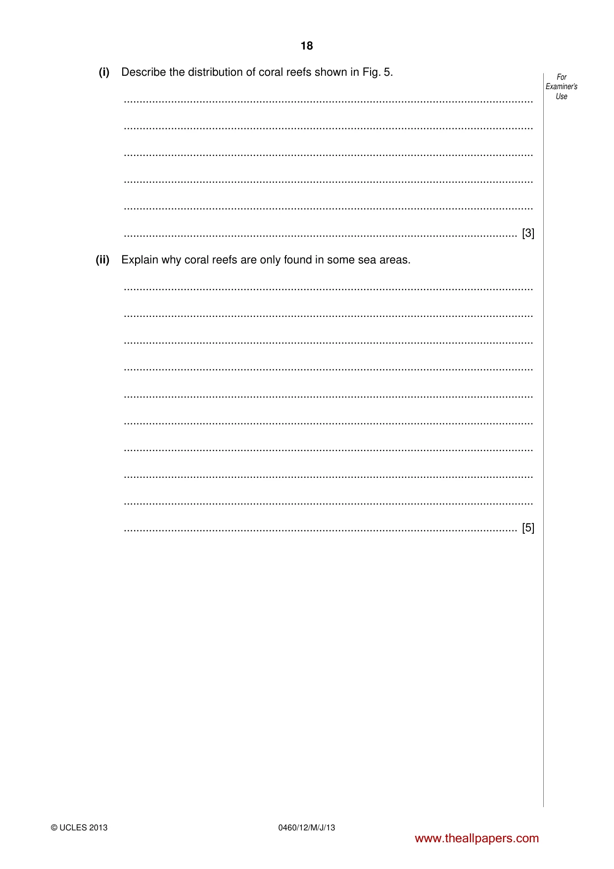 Cambridge IGCSE Geography 0460 2013 May/June Paper 1 · Variant 2 question paper, page 18 of 28