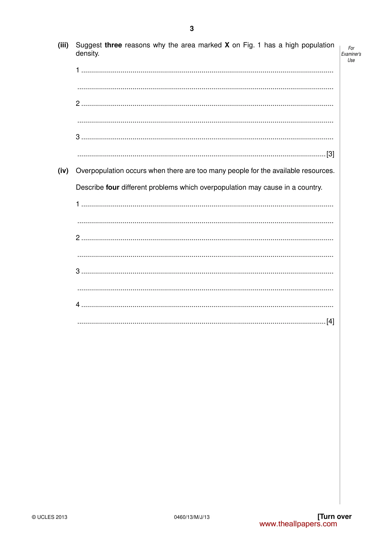 Cambridge IGCSE Geography 0460 2013 May/June Paper 1 · Variant 3 question paper, page 3 of 28