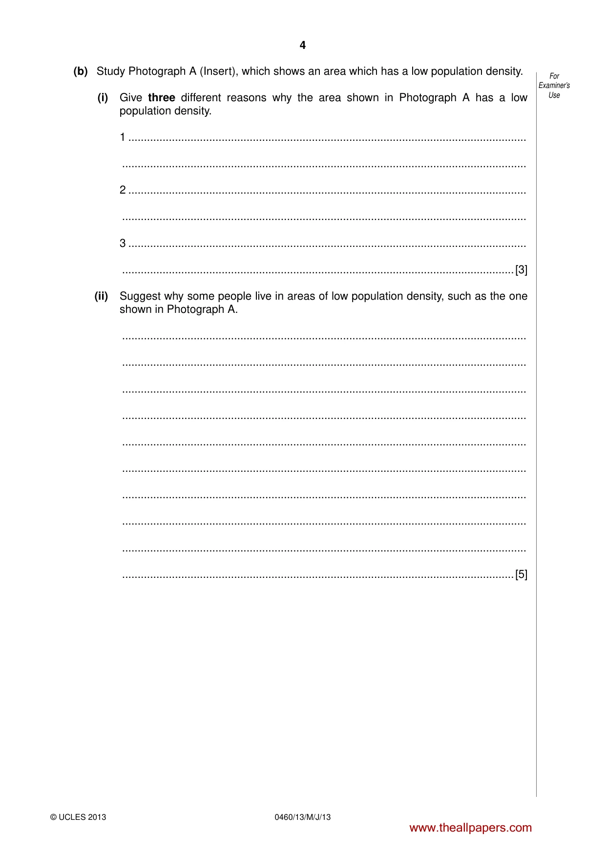 Cambridge IGCSE Geography 0460 2013 May/June Paper 1 · Variant 3 question paper, page 4 of 28