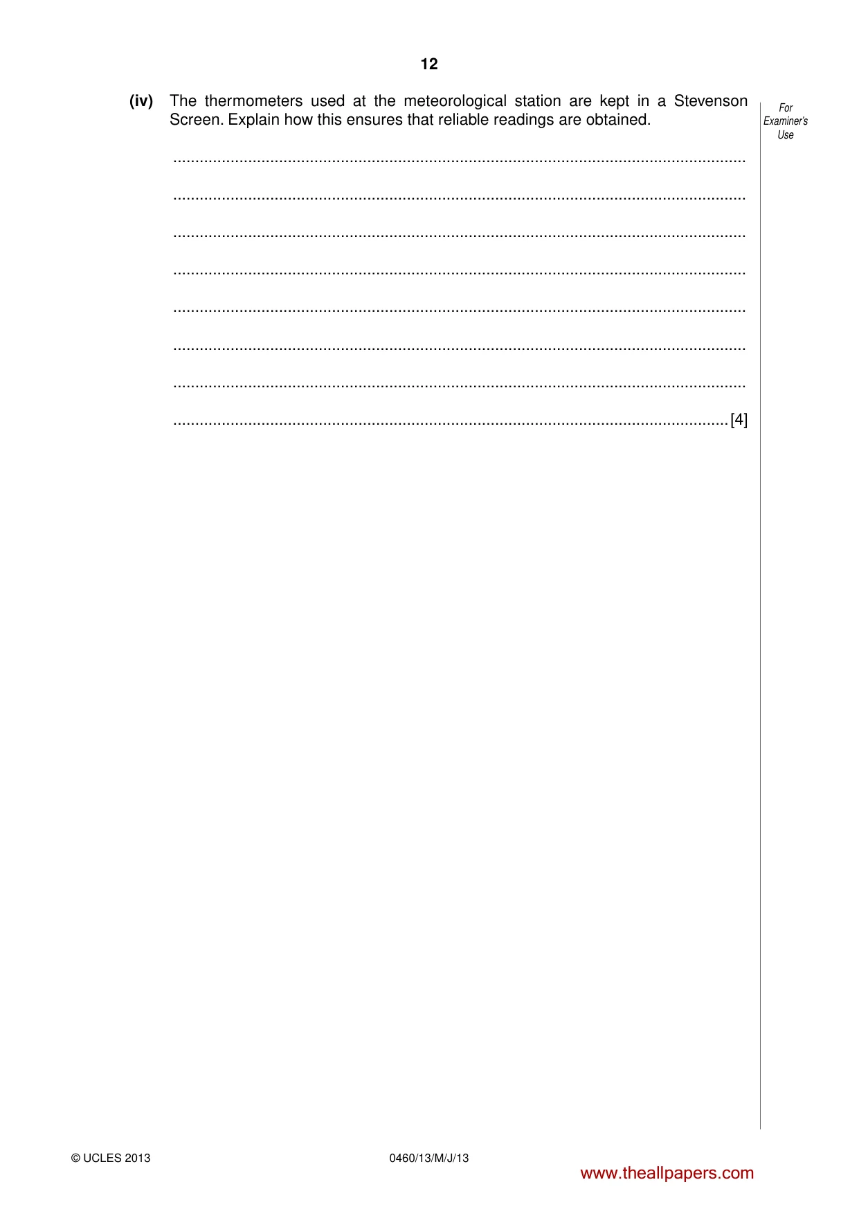 Cambridge IGCSE Geography 0460 2013 May/June Paper 1 · Variant 3 question paper, page 12 of 28