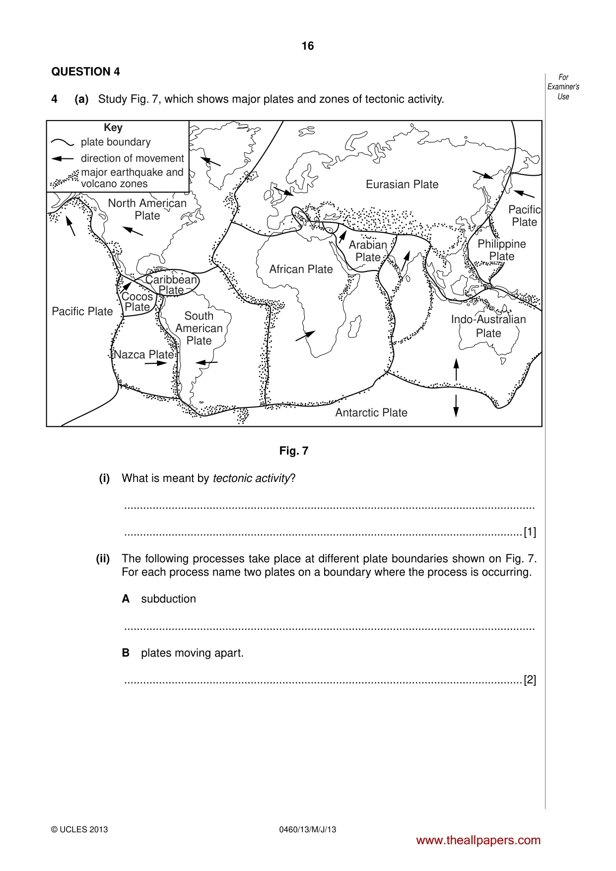 Cambridge IGCSE Geography 0460 2013 May/June Paper 1 · Variant 3 question paper, page 16 of 28