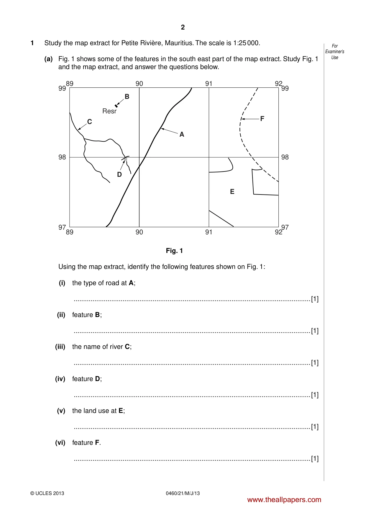 Cambridge IGCSE Geography 0460 2013 May/June Paper 2 · Variant 1 question paper, page 2 of 16
