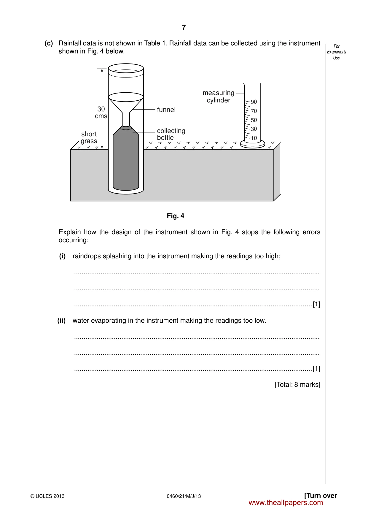 Cambridge IGCSE Geography 0460 2013 May/June Paper 2 · Variant 1 question paper, page 7 of 16
