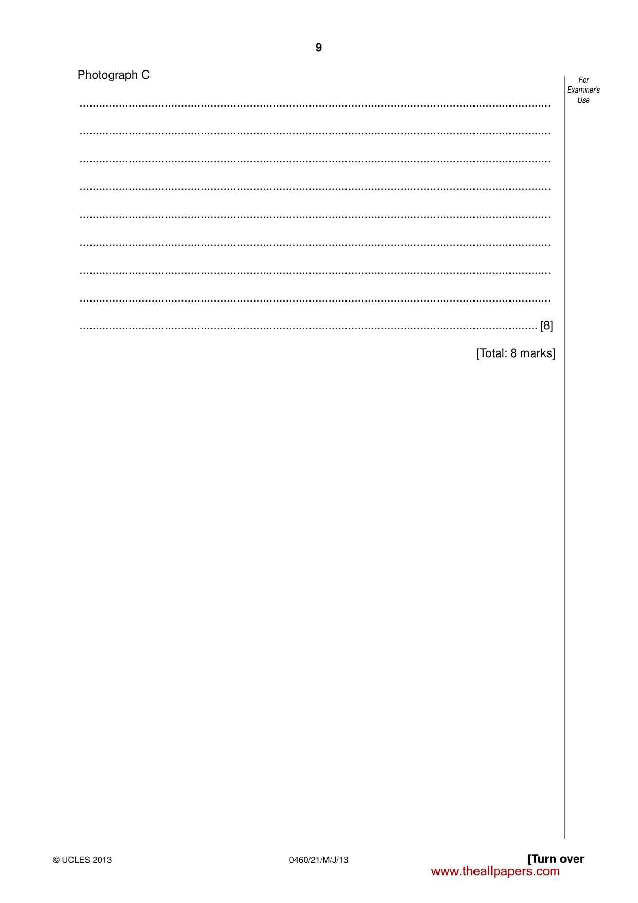 Cambridge IGCSE Geography 0460 2013 May/June Paper 2 · Variant 1 question paper, page 9 of 16