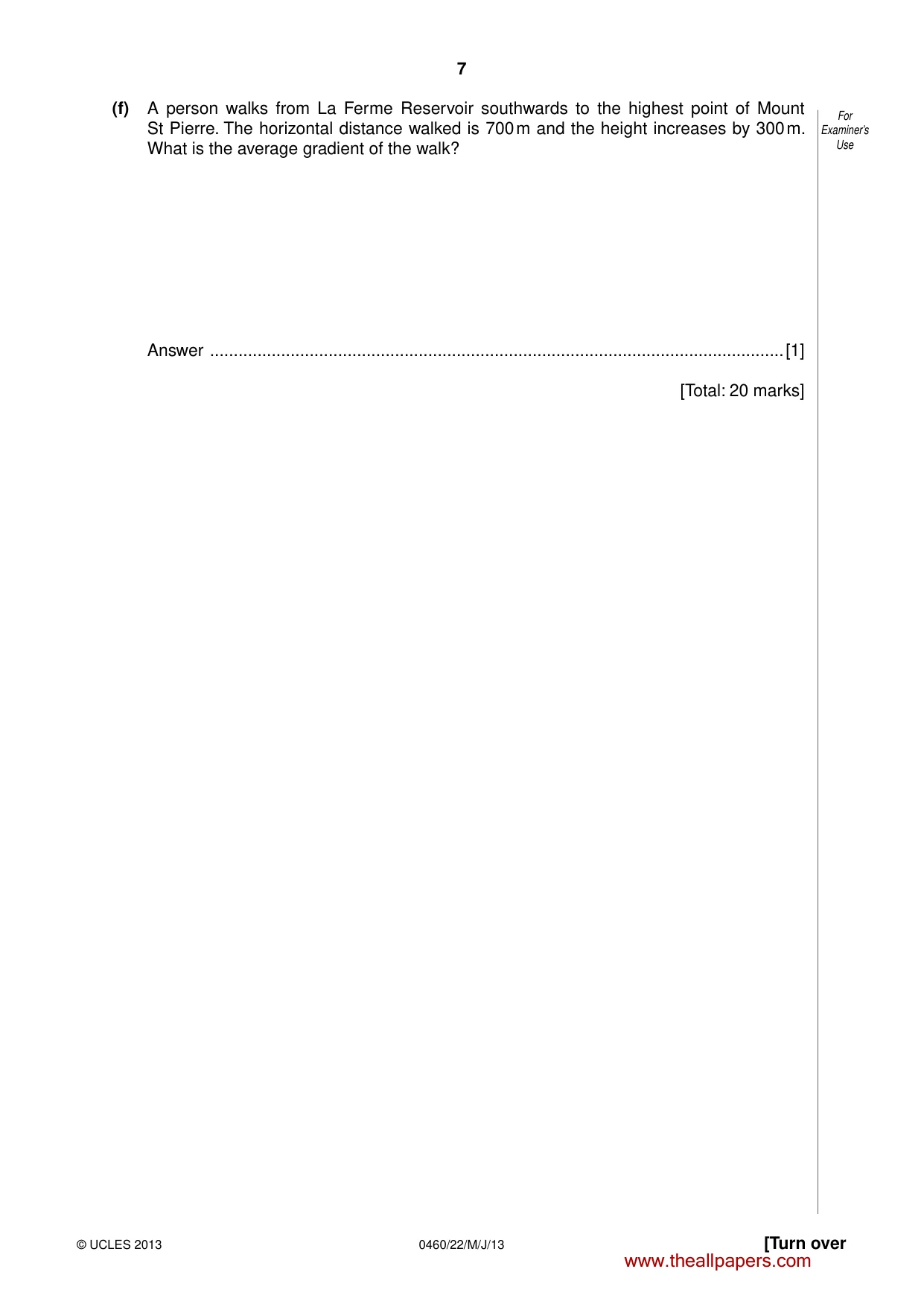 Cambridge IGCSE Geography 0460 2013 May/June Paper 2 · Variant 2 question paper, page 7 of 24
