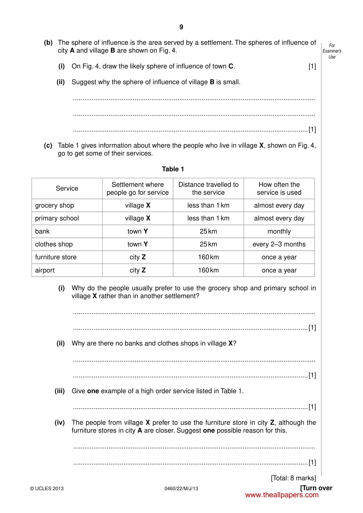 Cambridge IGCSE Geography 0460 2013 May/June Paper 2 · Variant 2 question paper, page 9 of 24
