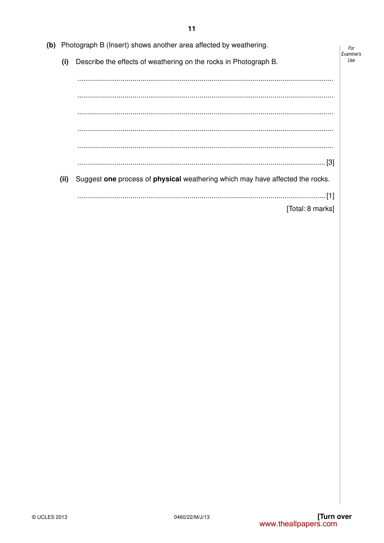 Cambridge IGCSE Geography 0460 2013 May/June Paper 2 · Variant 2 question paper, page 11 of 24