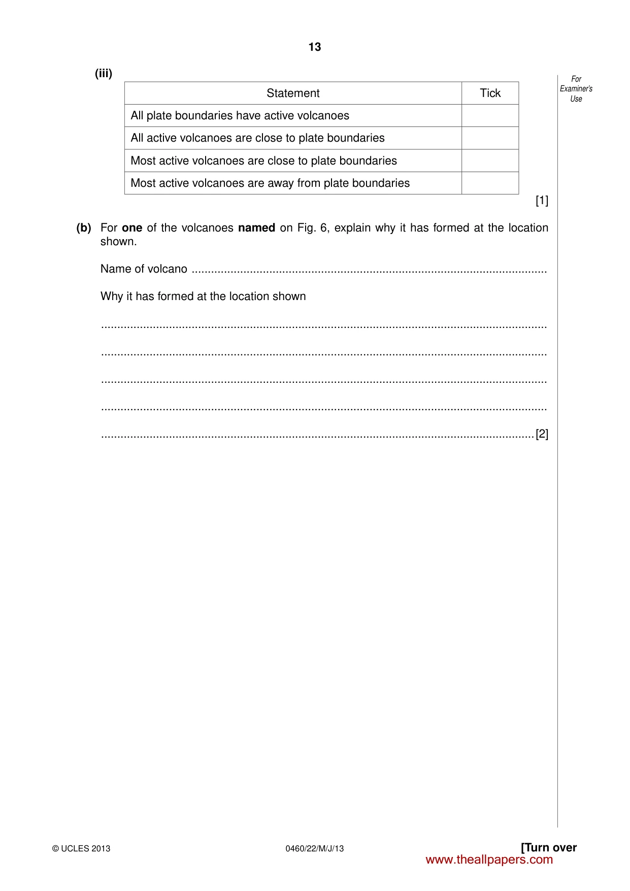 Cambridge IGCSE Geography 0460 2013 May/June Paper 2 · Variant 2 question paper, page 13 of 24
