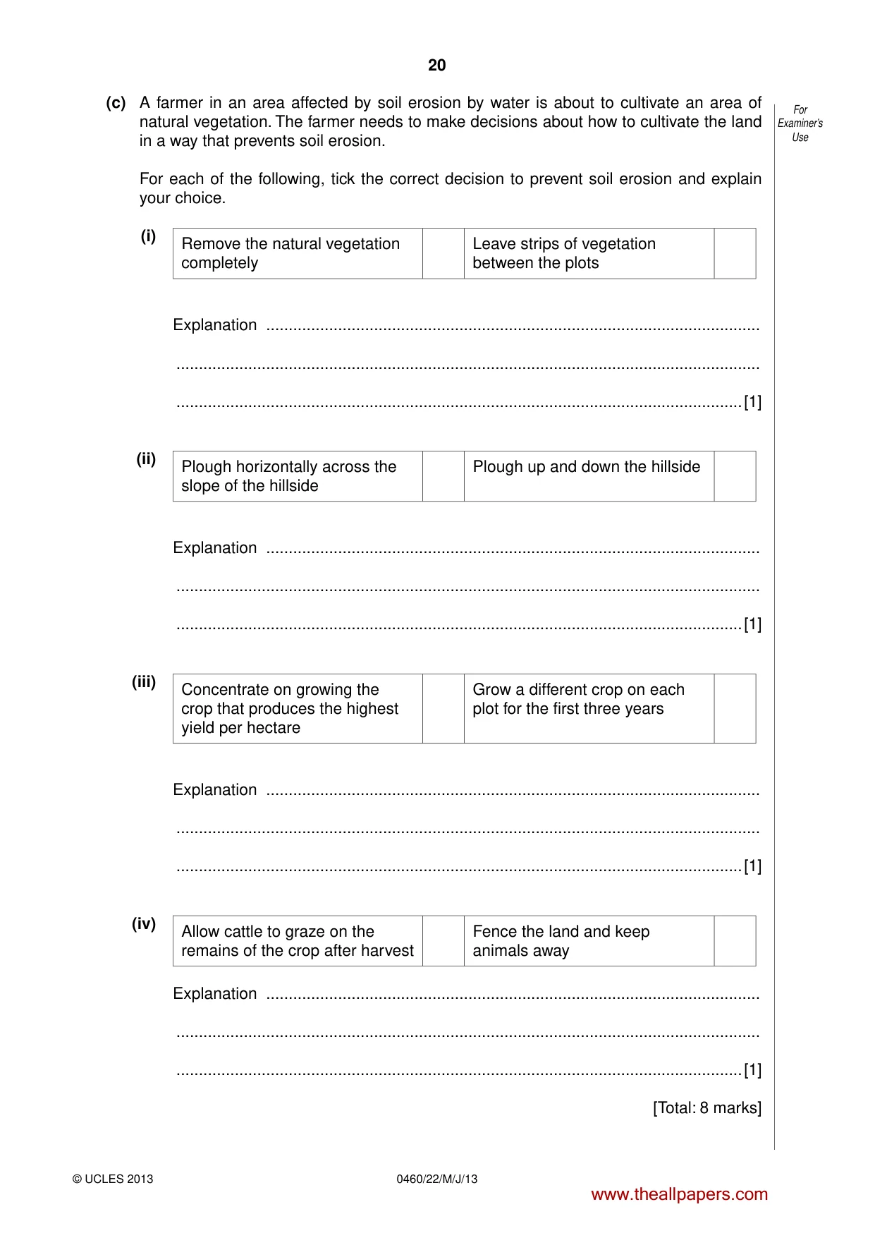 Cambridge IGCSE Geography 0460 2013 May/June Paper 2 · Variant 2 question paper, page 20 of 24