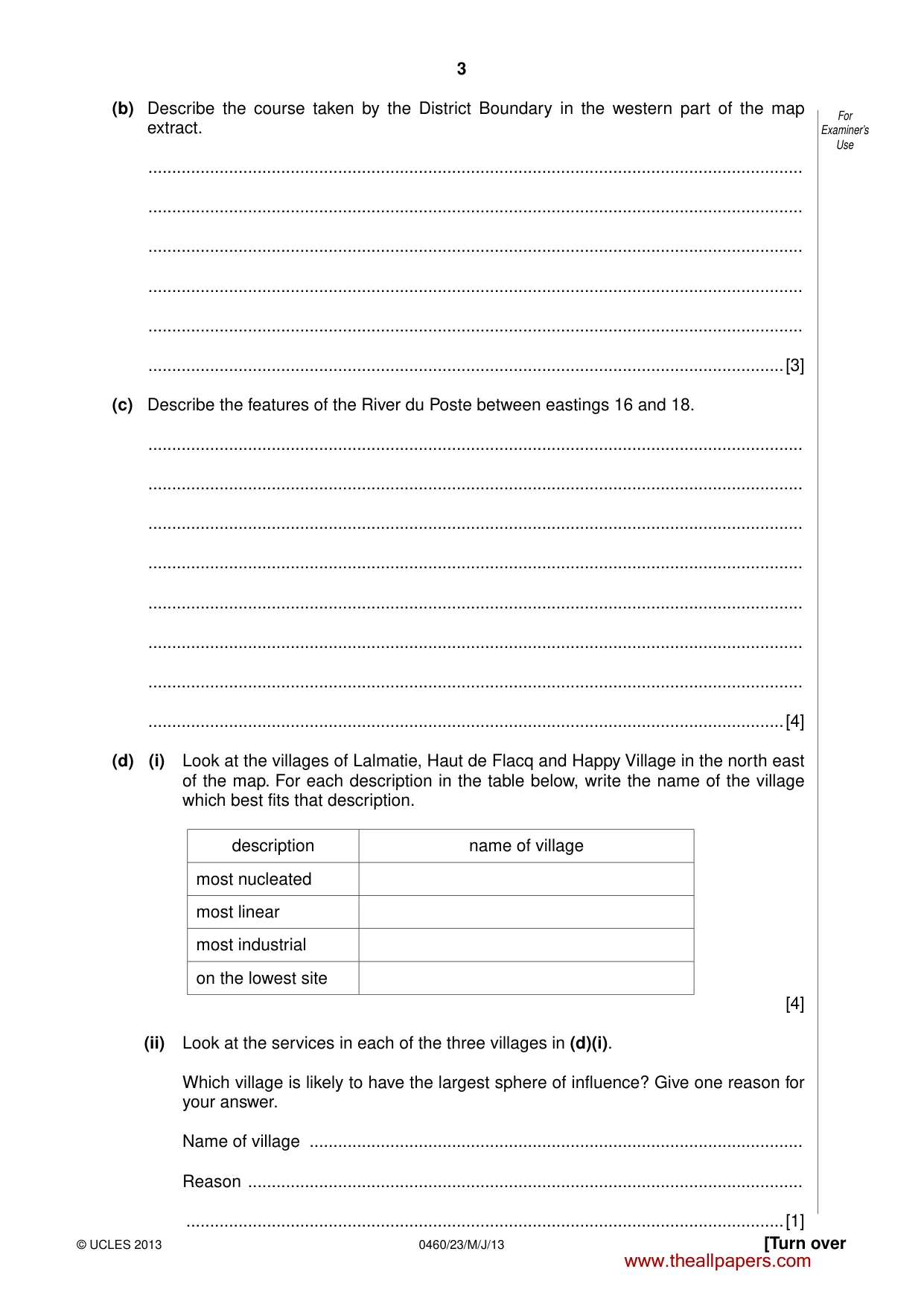 Cambridge IGCSE Geography 0460 2013 May/June Paper 2 · Variant 3 question paper, page 3 of 16