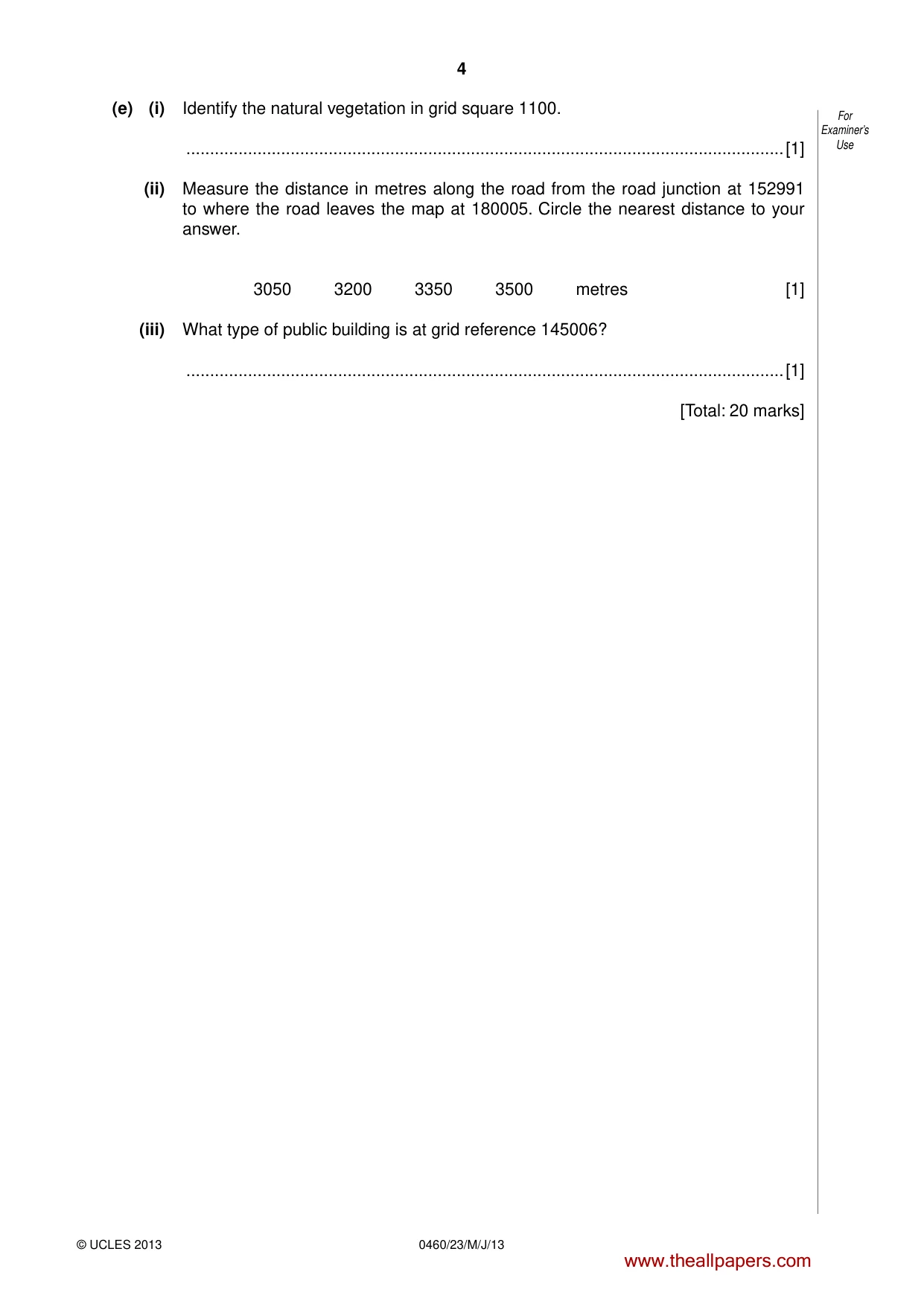 Cambridge IGCSE Geography 0460 2013 May/June Paper 2 · Variant 3 question paper, page 4 of 16
