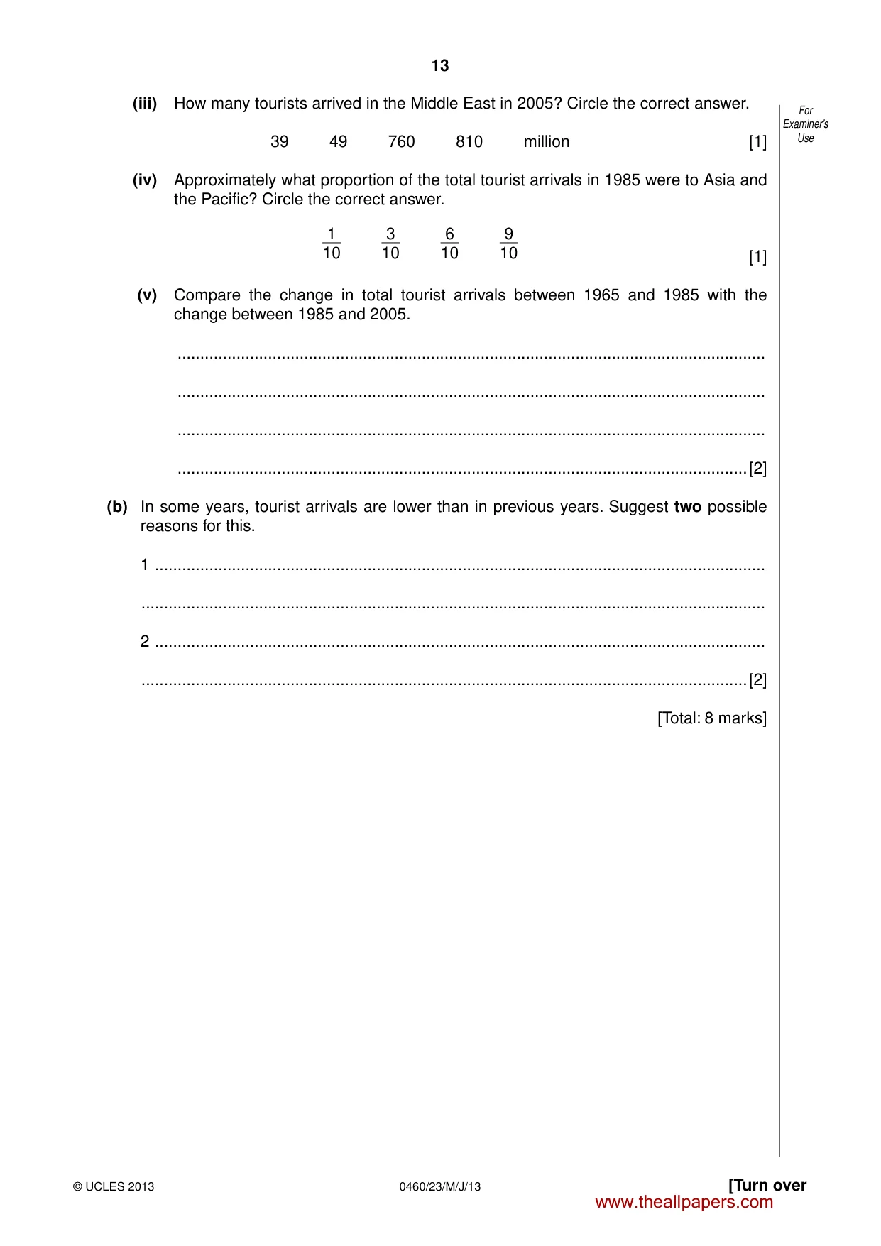 Cambridge IGCSE Geography 0460 2013 May/June Paper 2 · Variant 3 question paper, page 13 of 16