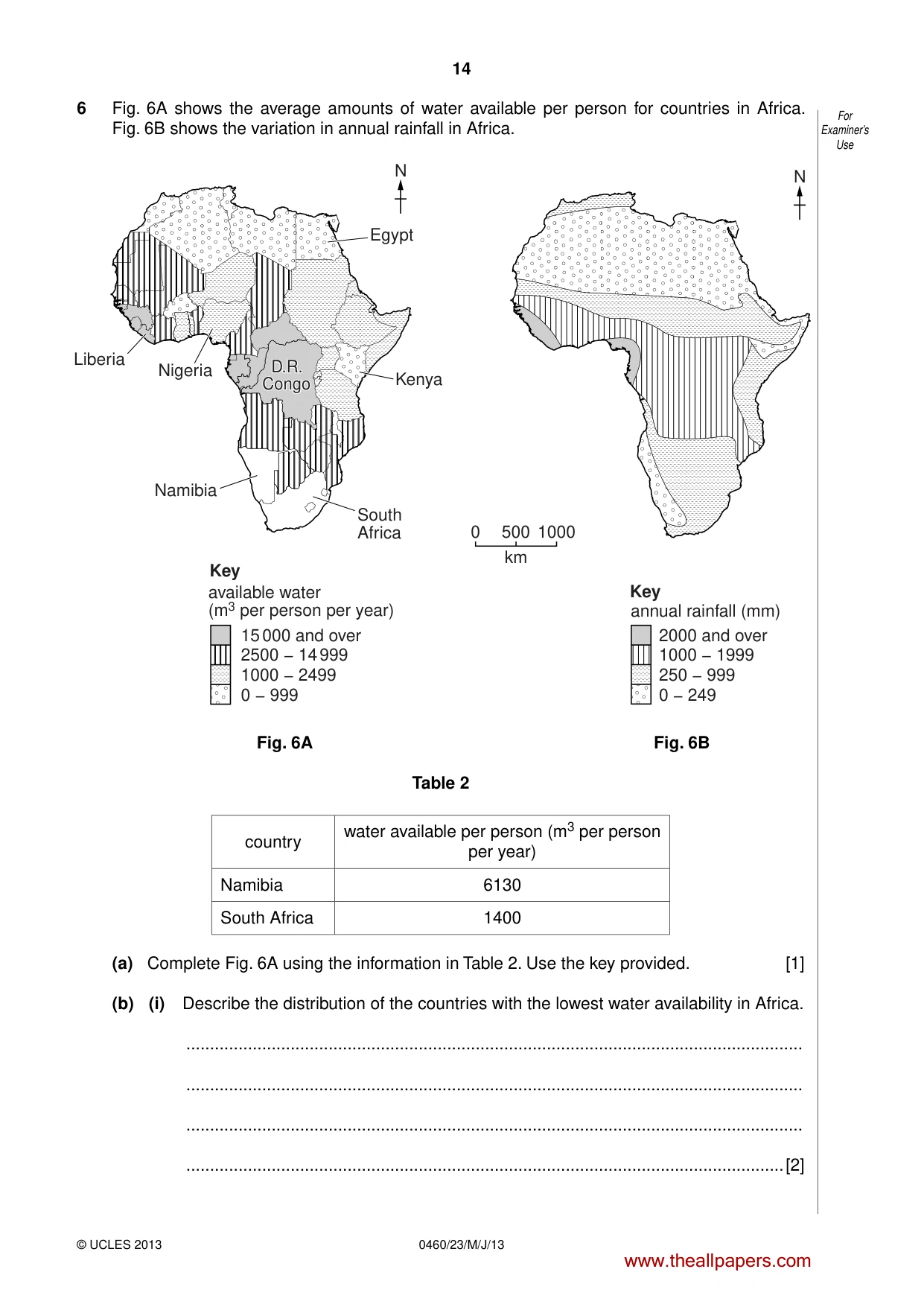 Cambridge IGCSE Geography 0460 2013 May/June Paper 2 · Variant 3 question paper, page 14 of 16