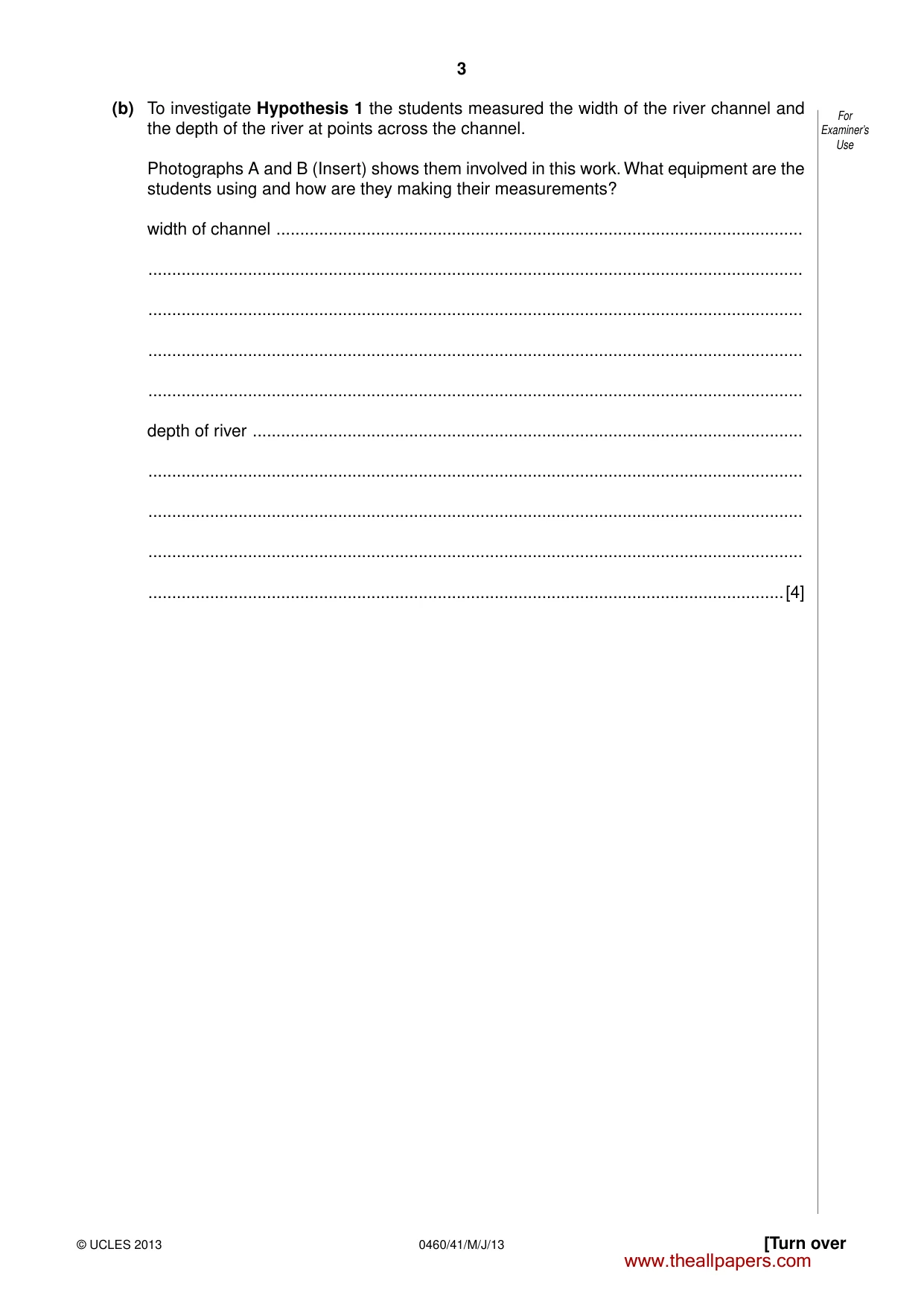 Cambridge IGCSE Geography 0460 2013 May/June Paper 4 · Variant 1 question paper, page 3 of 16