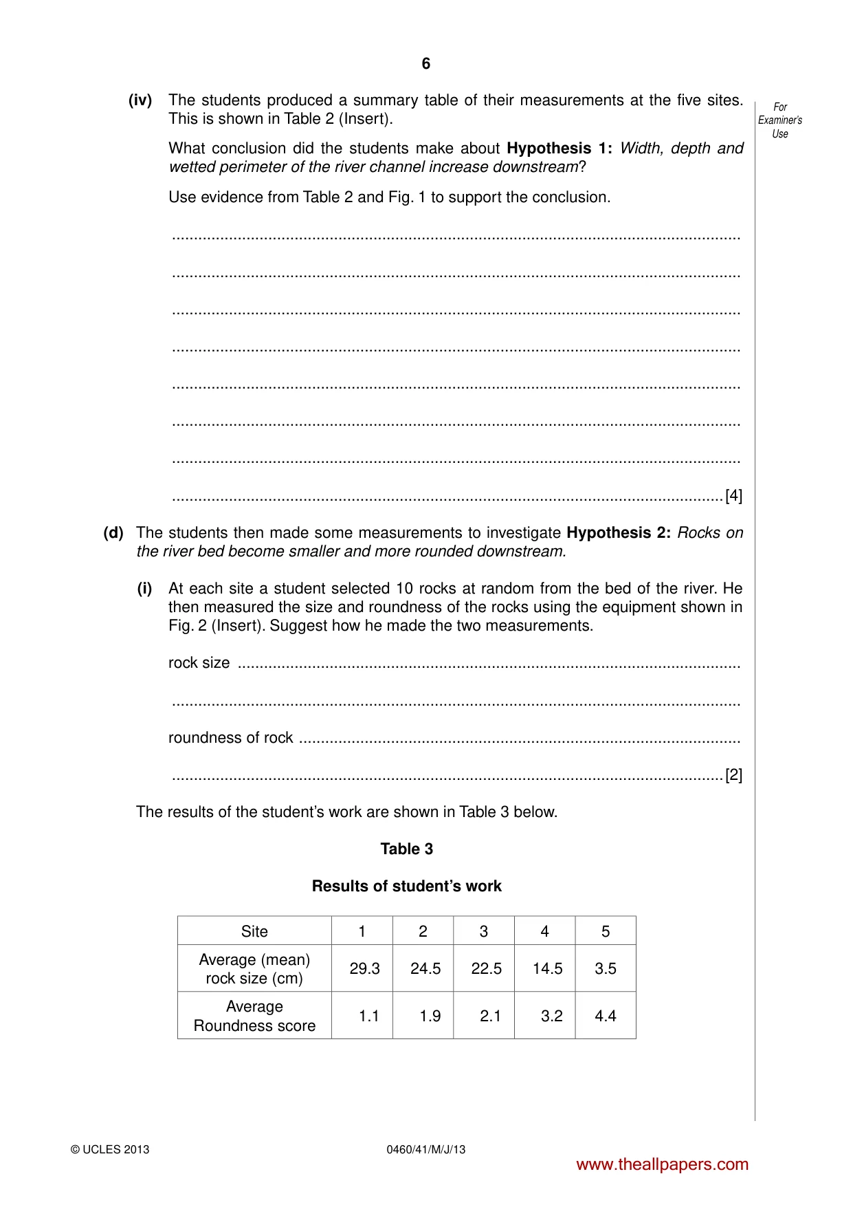 Cambridge IGCSE Geography 0460 2013 May/June Paper 4 · Variant 1 question paper, page 6 of 16