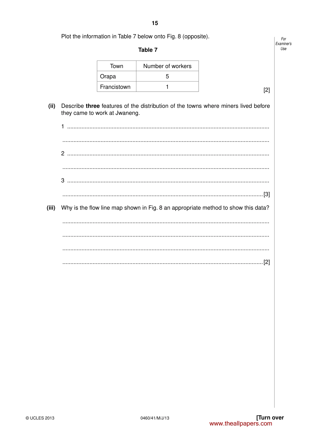 Cambridge IGCSE Geography 0460 2013 May/June Paper 4 · Variant 1 question paper, page 15 of 16