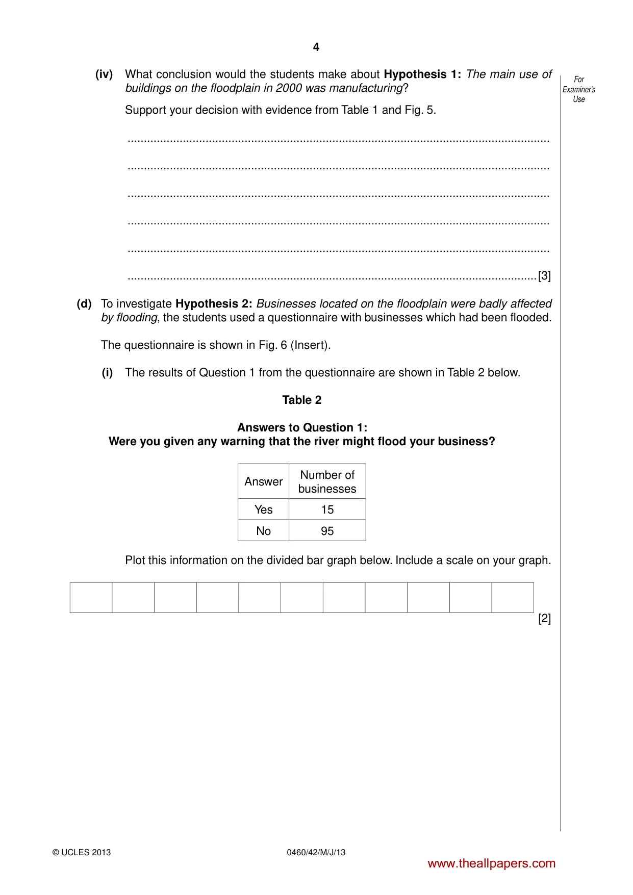Cambridge IGCSE Geography 0460 2013 May/June Paper 4 · Variant 2 question paper, page 4 of 12