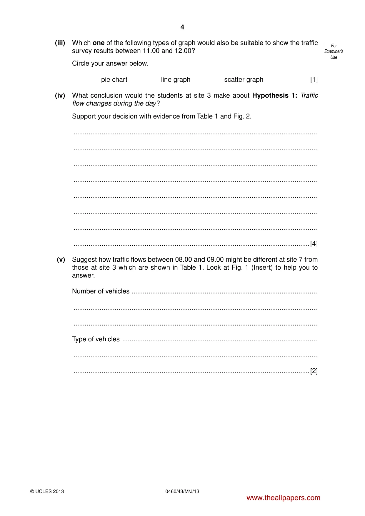Cambridge IGCSE Geography 0460 2013 May/June Paper 4 · Variant 3 question paper, page 4 of 16