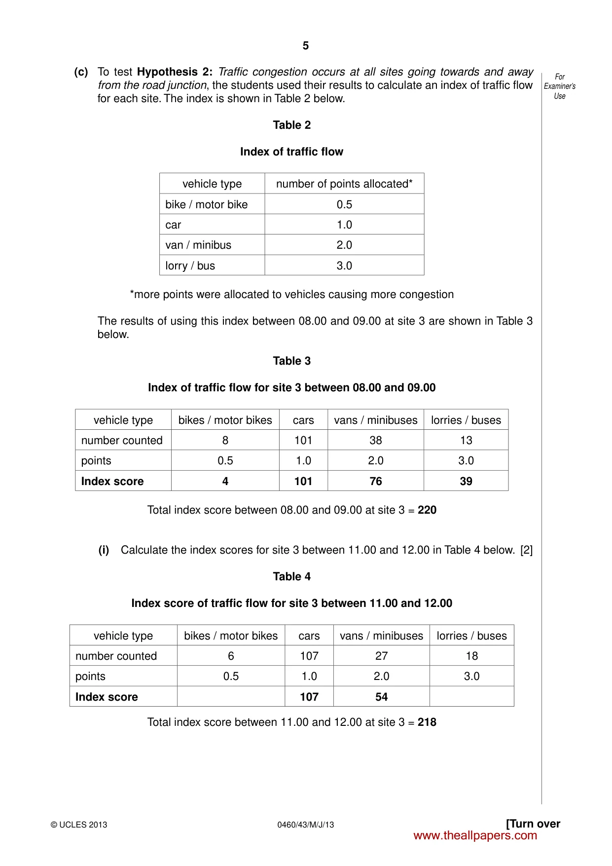 Cambridge IGCSE Geography 0460 2013 May/June Paper 4 · Variant 3 question paper, page 5 of 16