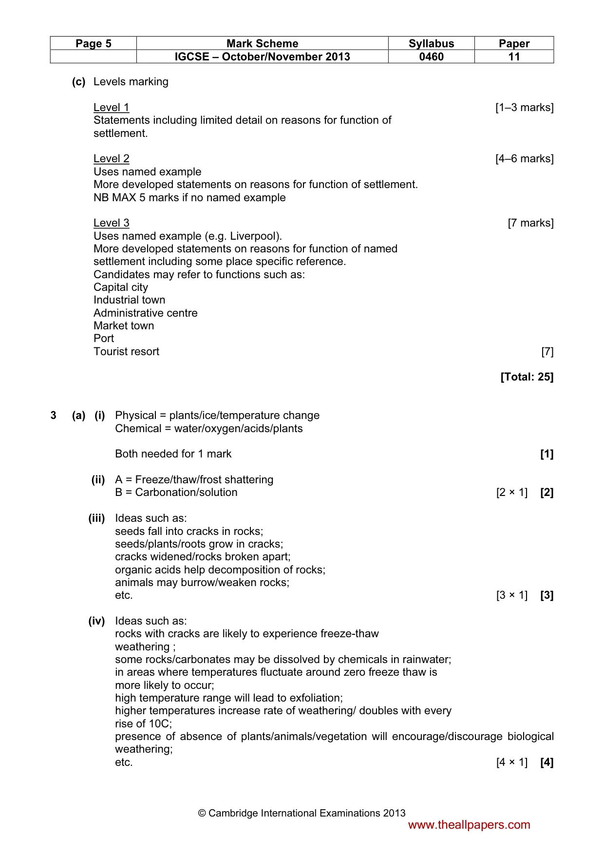 Mark scheme, page 5 of 12