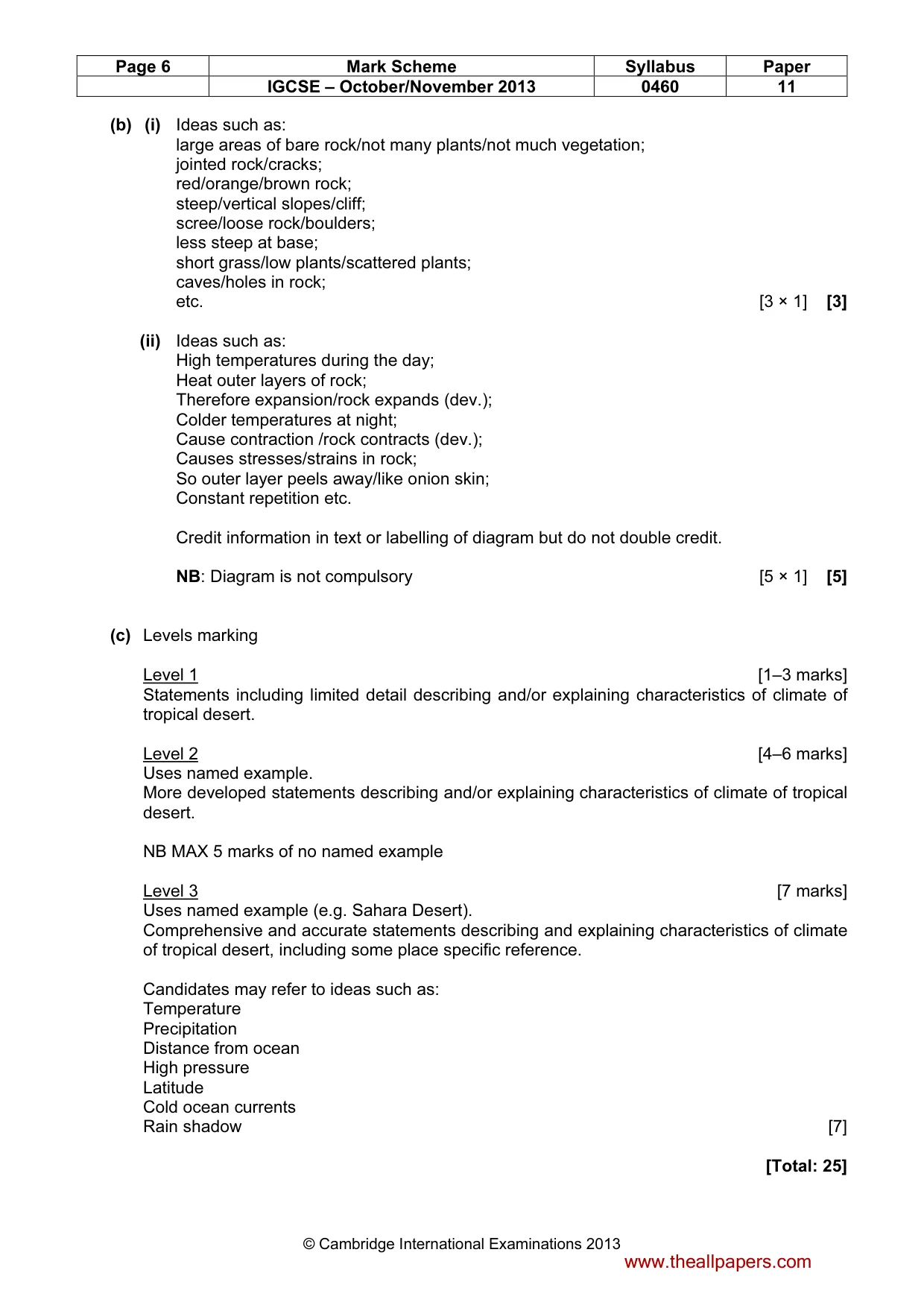 Mark scheme, page 6 of 12