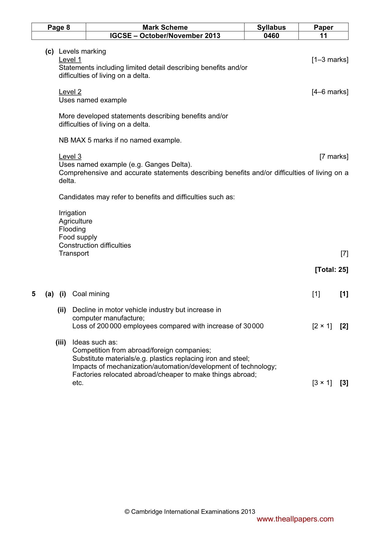 Mark scheme, page 8 of 12