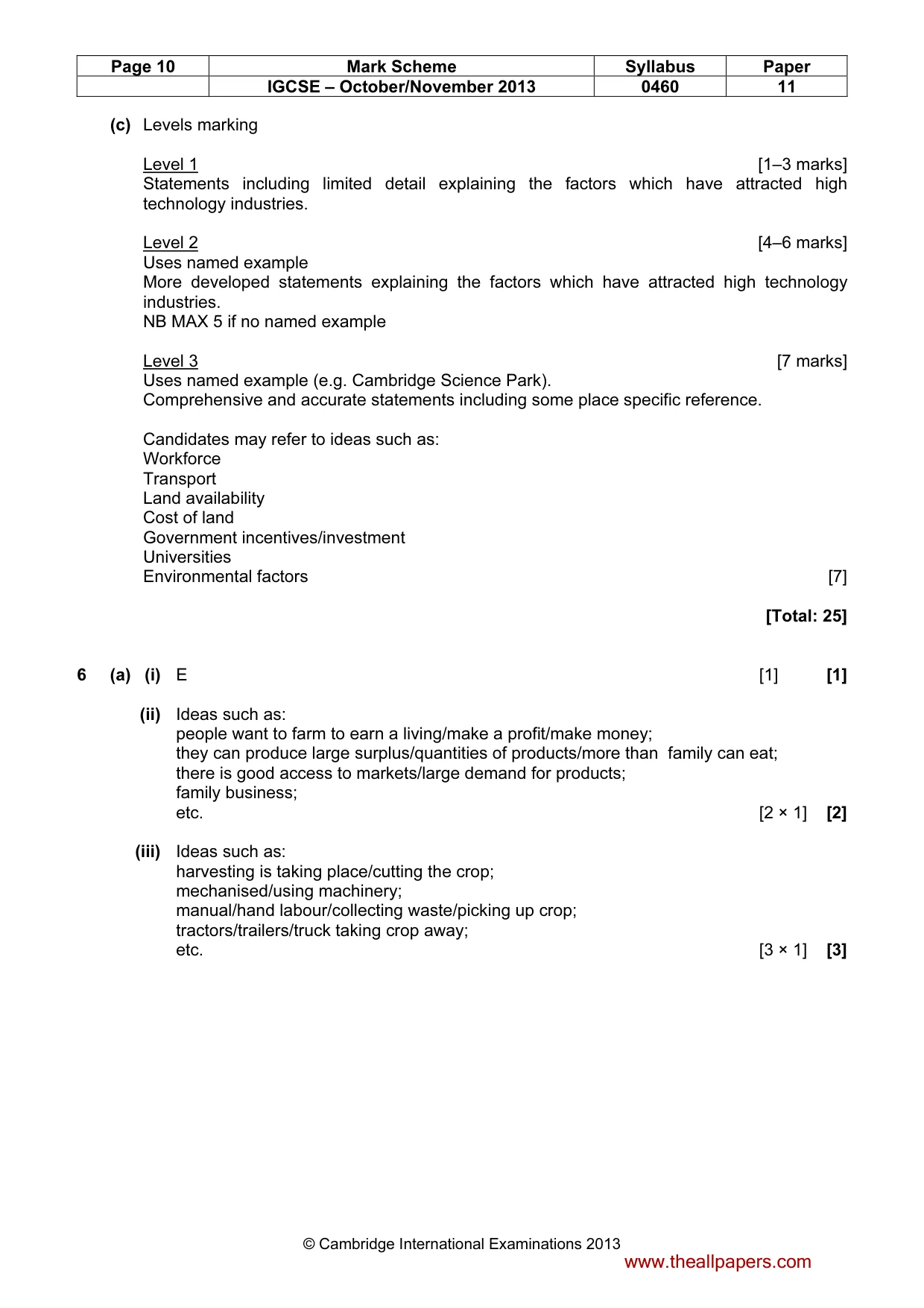 Mark scheme, page 10 of 12