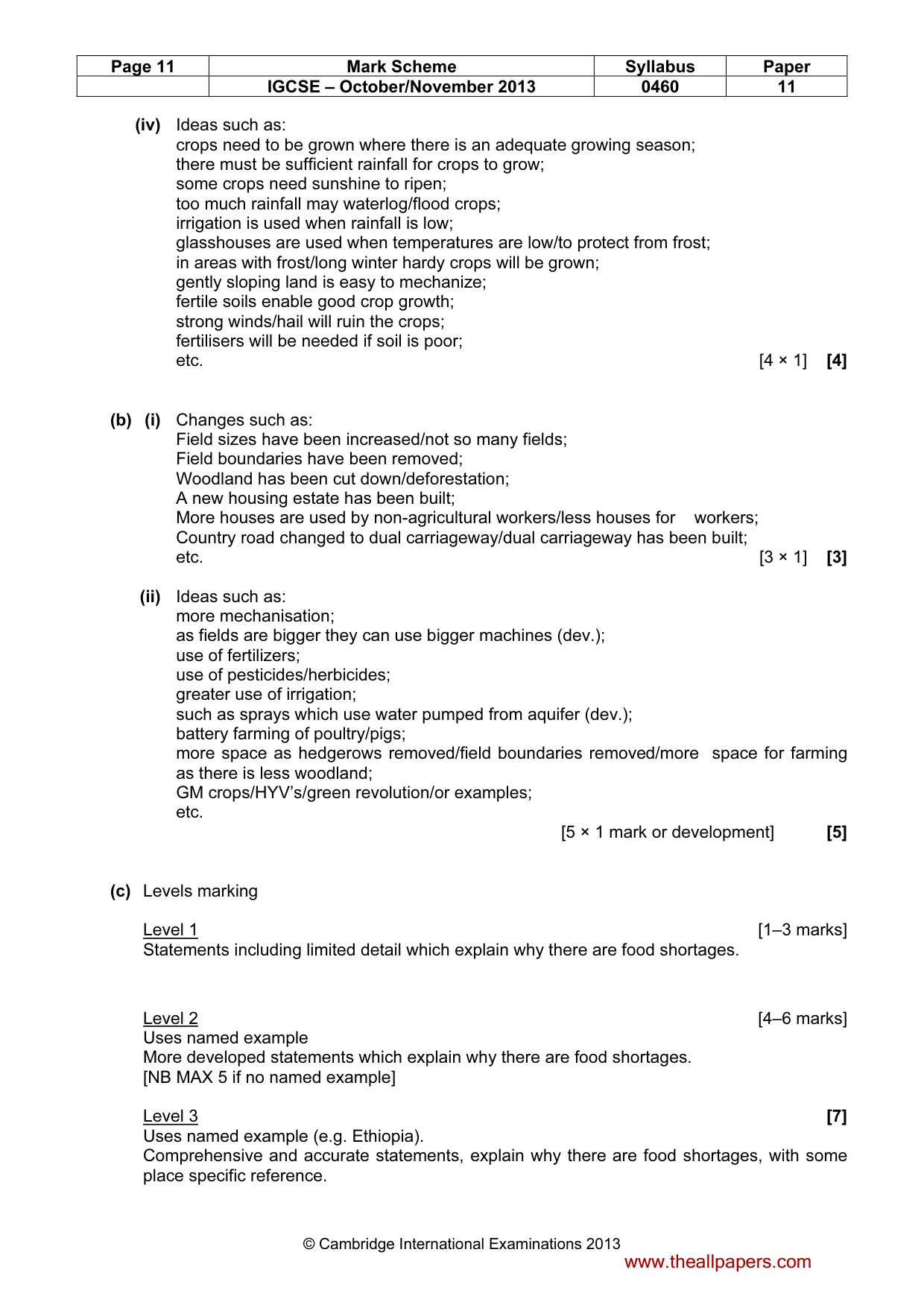Mark scheme, page 11 of 12