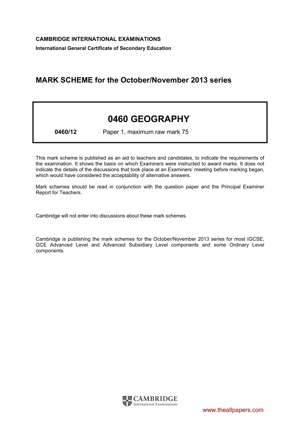 Mark scheme, page 1 of 15